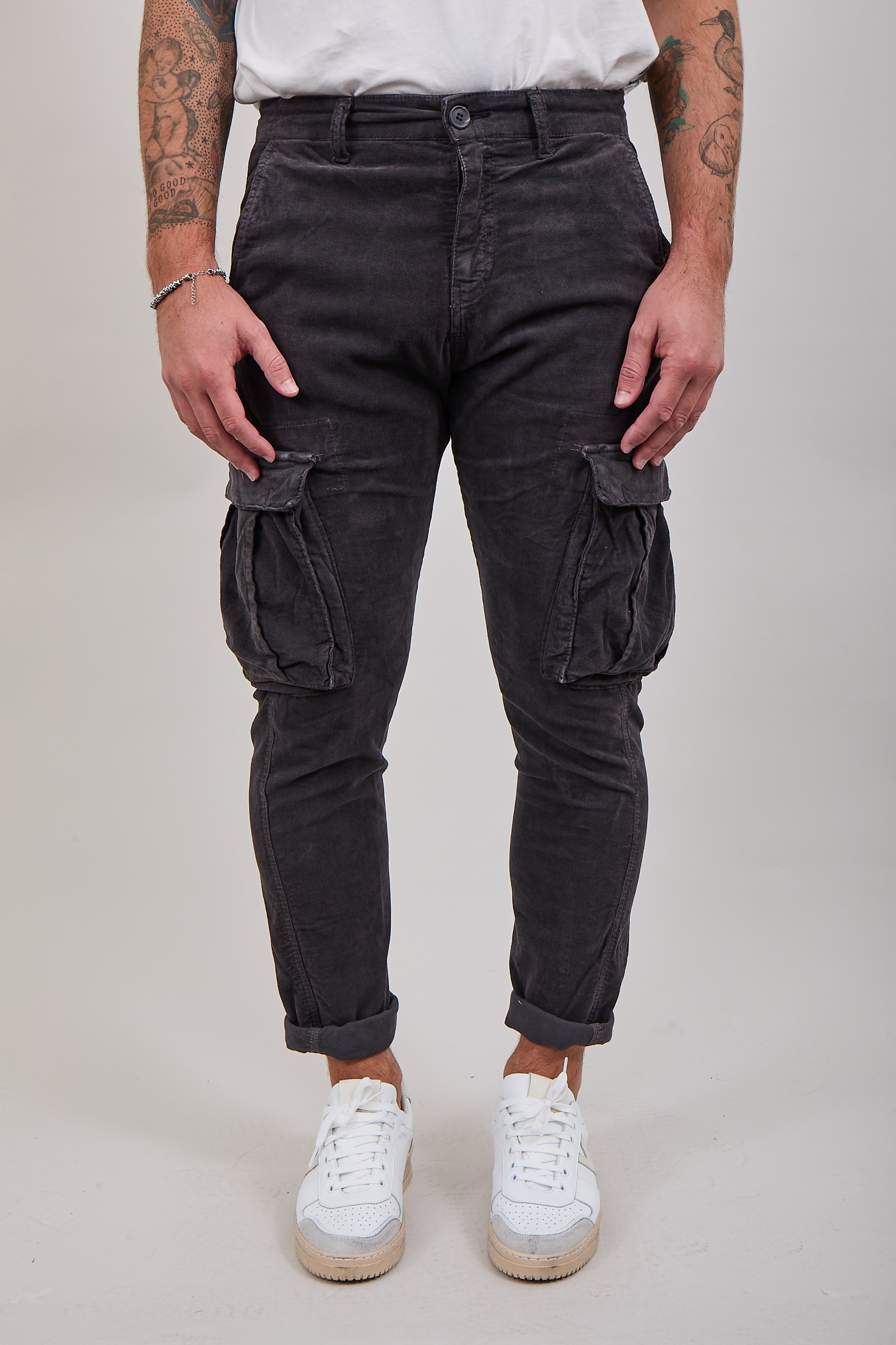 Pantalone Berna Velluto Cargo Asfalto 003 (12300261163348)