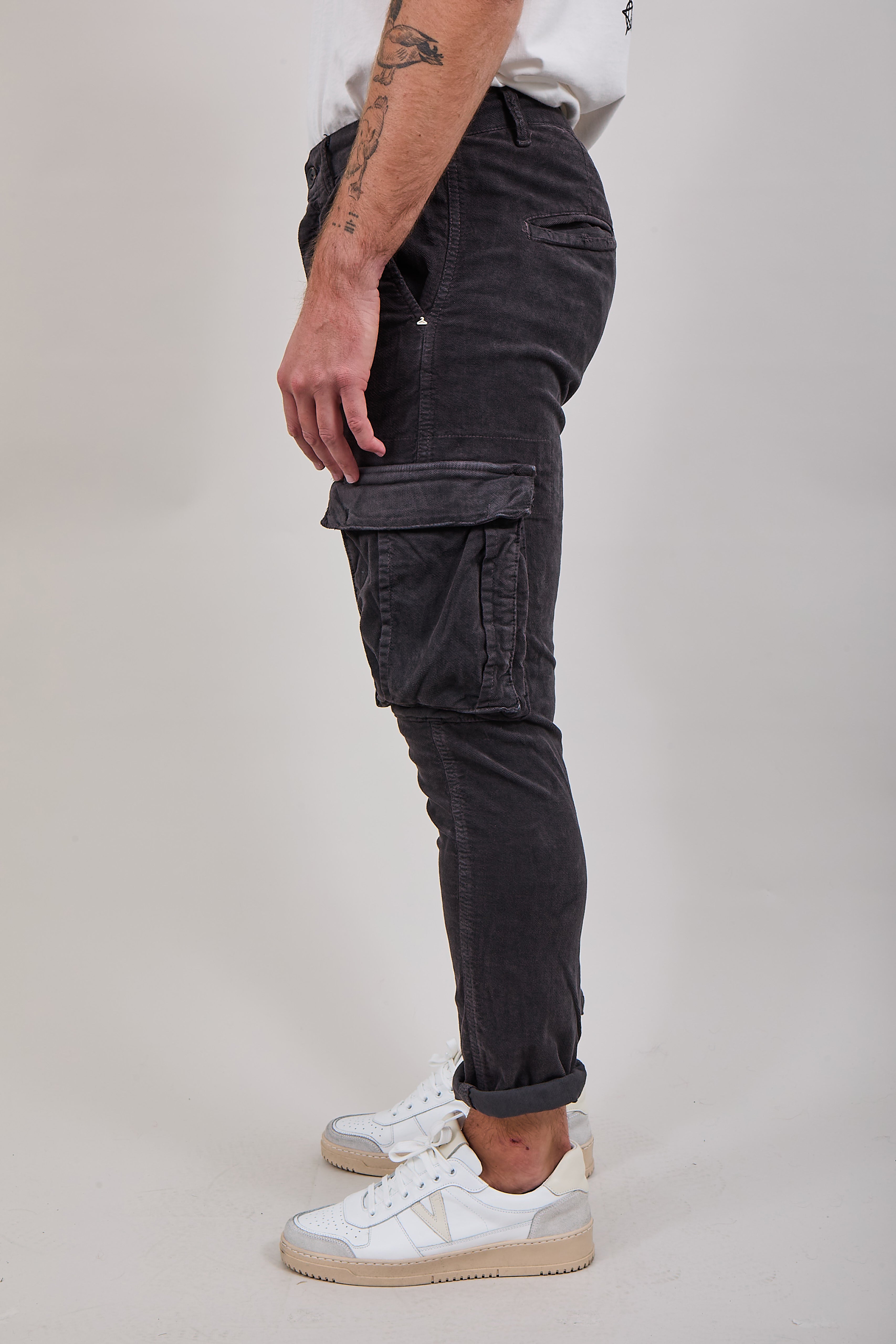 Pantalone Berna Velluto Cargo Asfalto 003 (12300261163348)