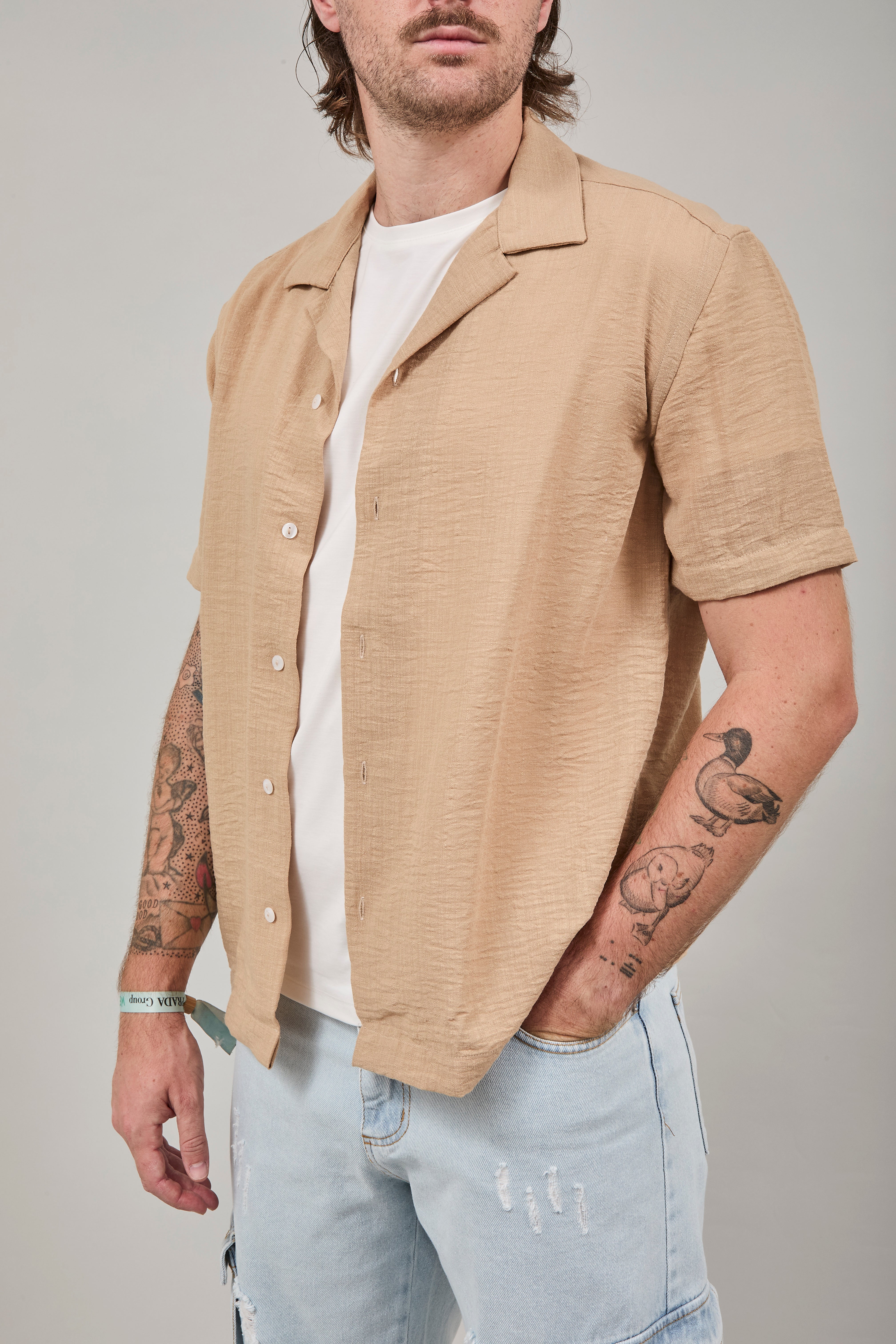 Camicia Over-d Beige c58