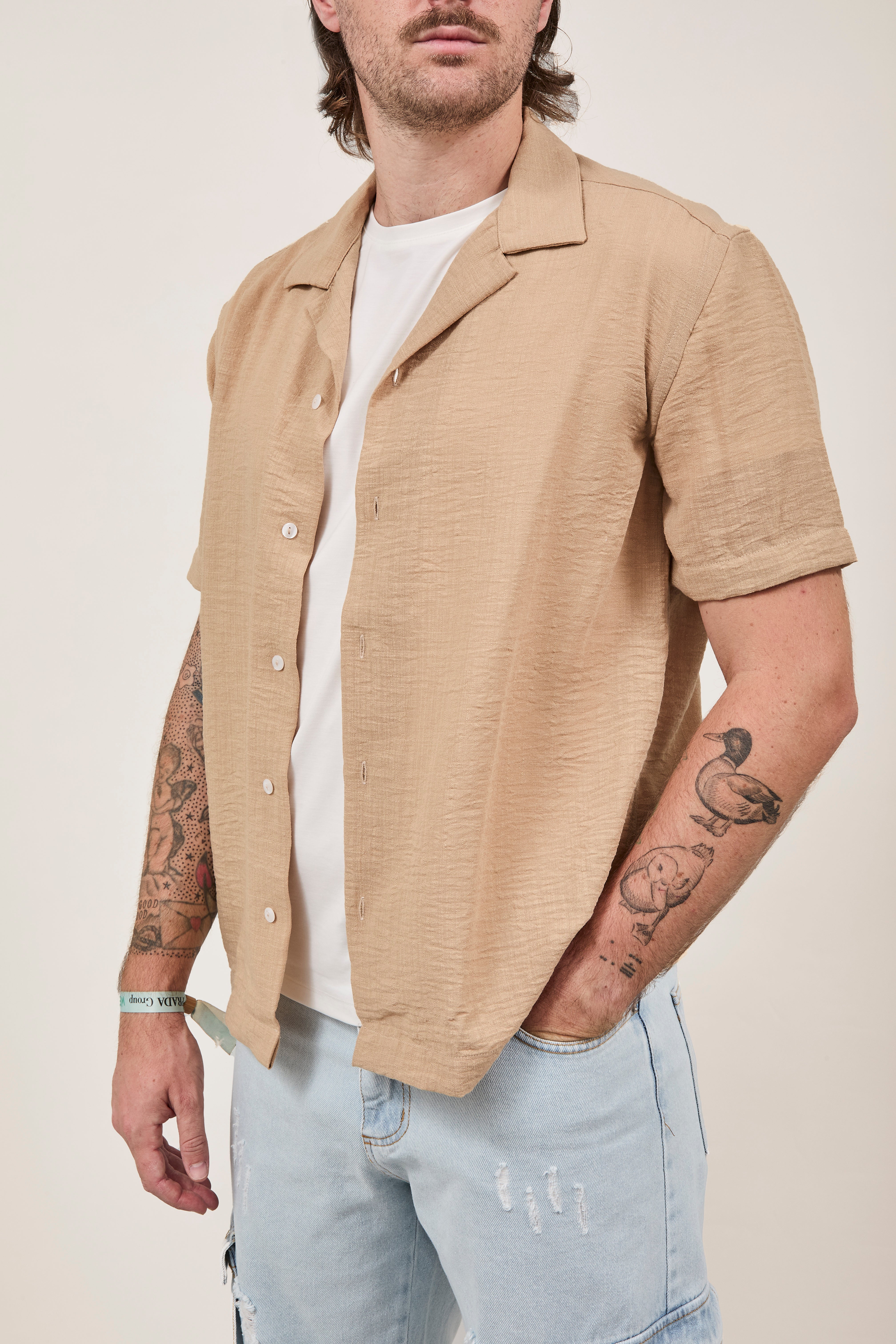 Camicia Over-d Beige c58