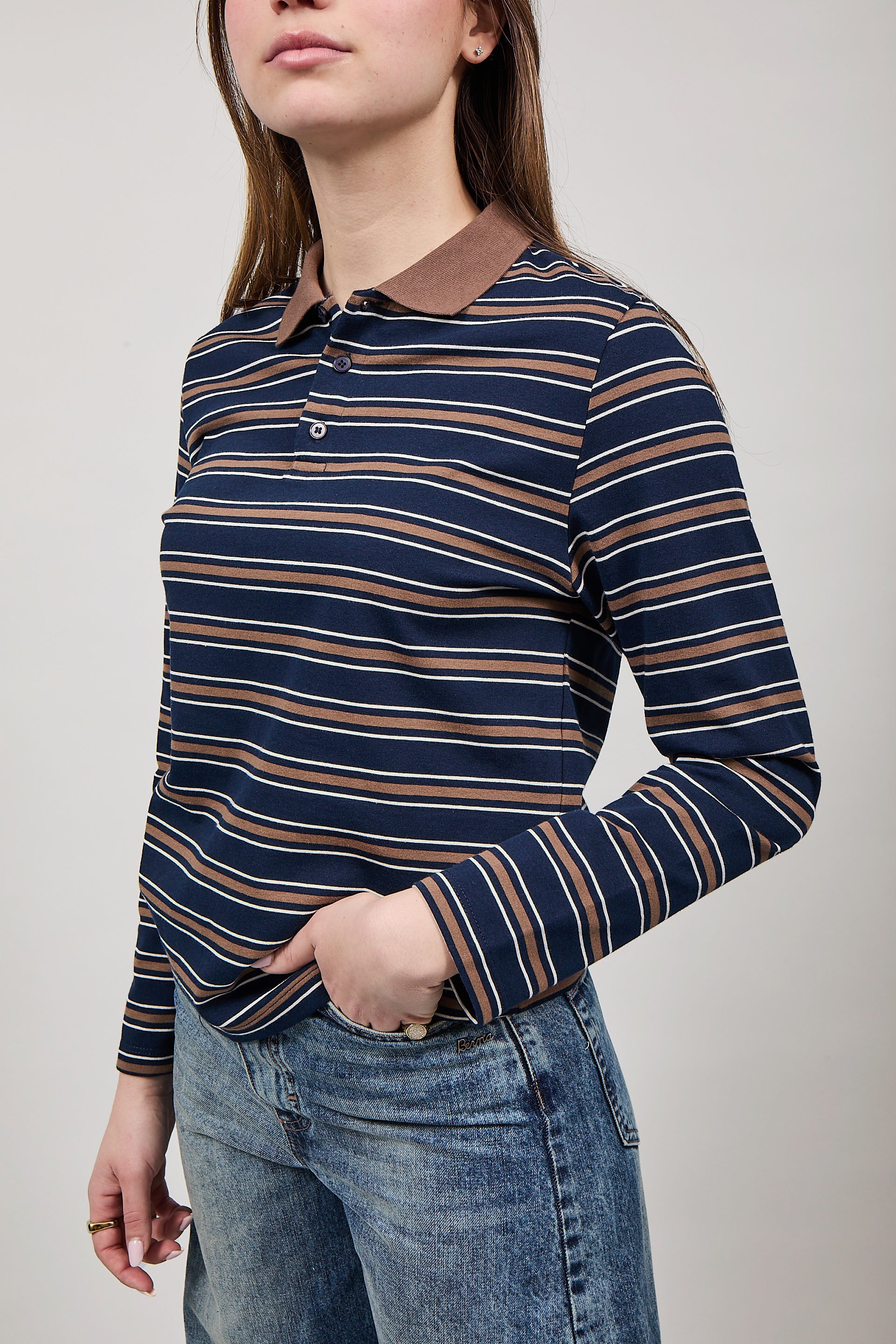 Polo Lumina Rigata Blu