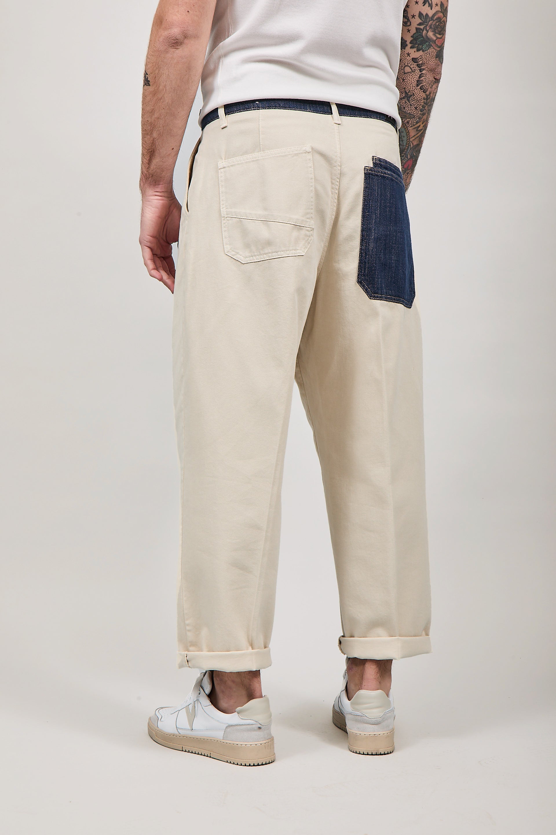 Pantalone cinta denim Berna Panna