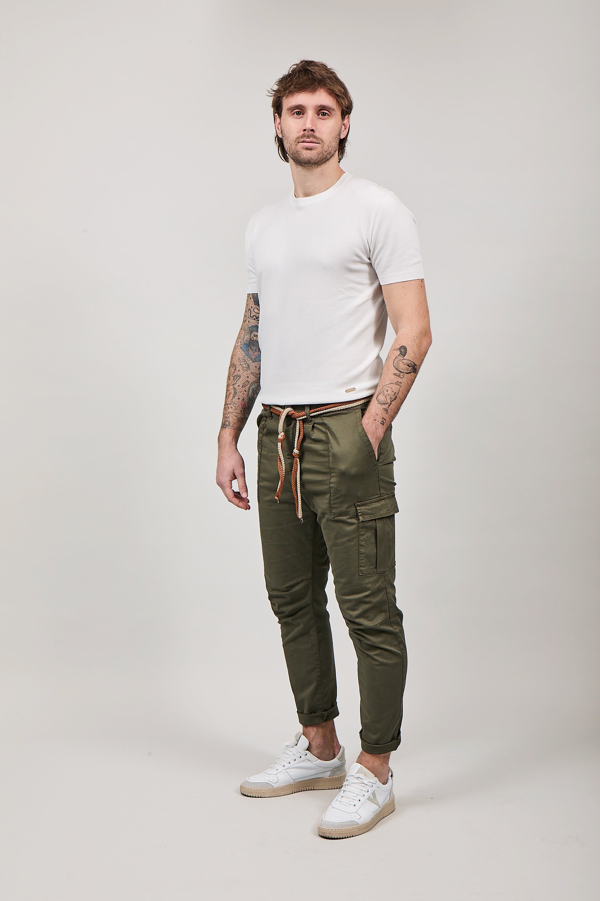 Pantalone Over-d Cargo Verde p64