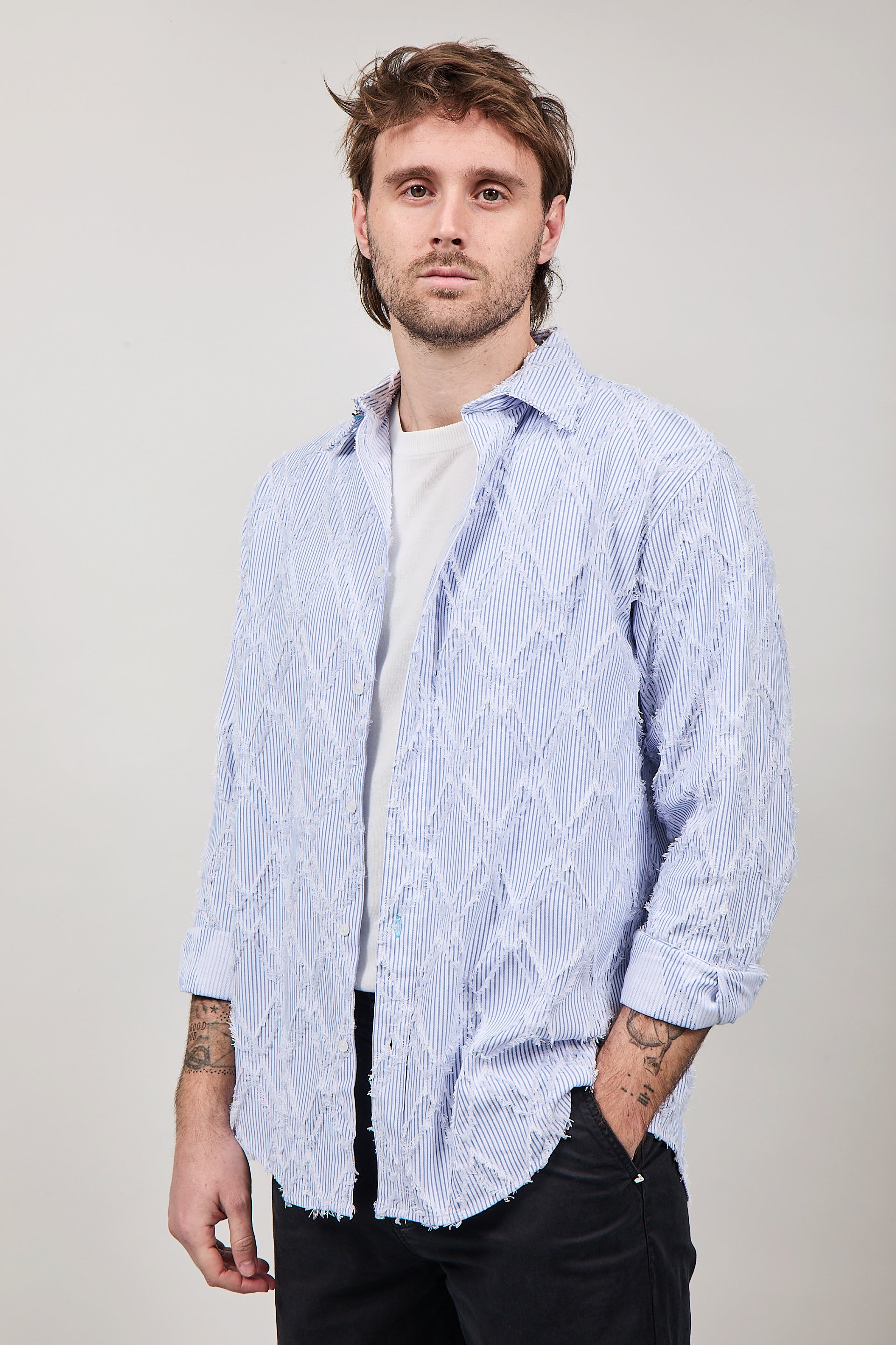 Camicia Berna Righe e fili 3430