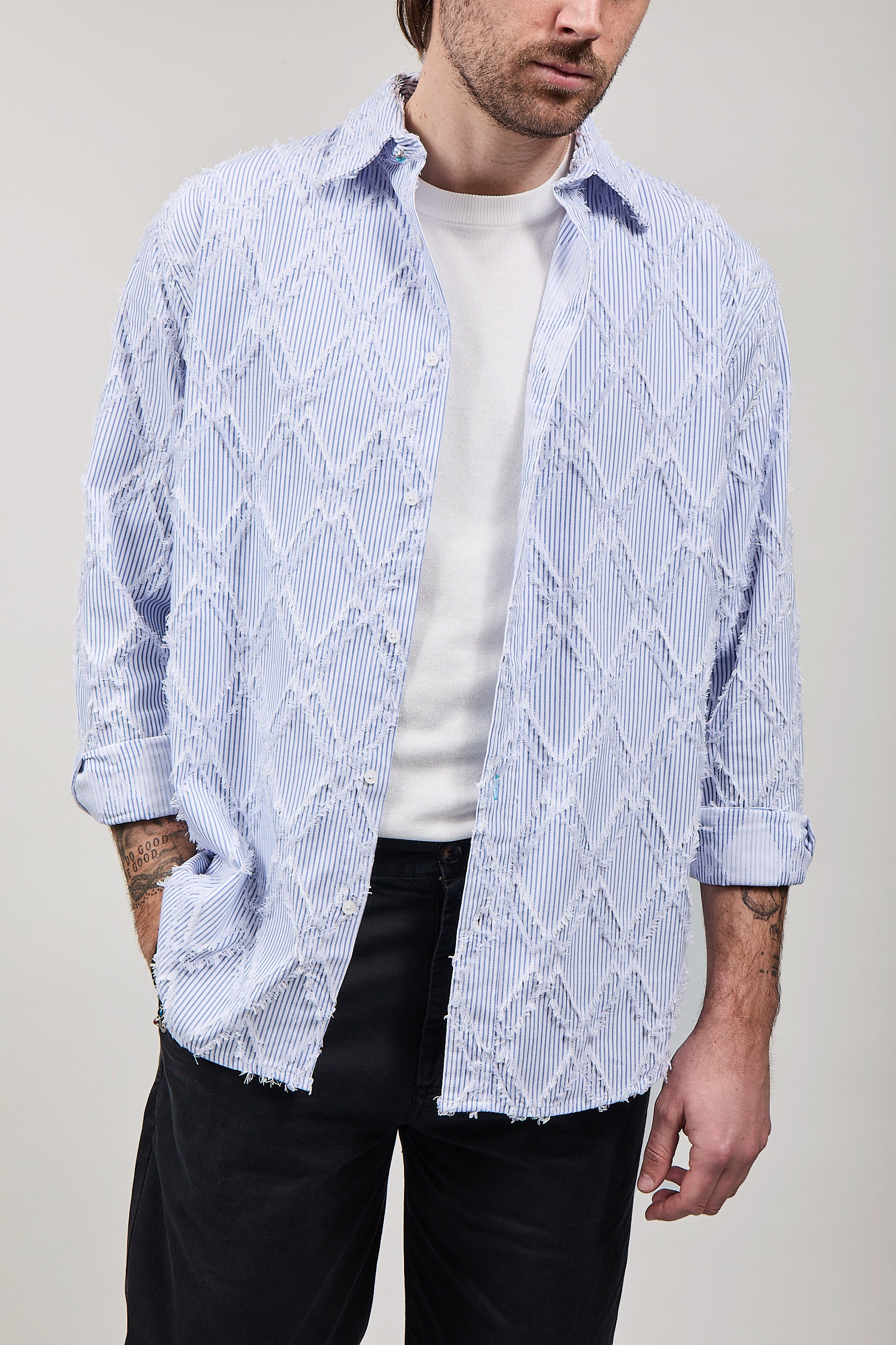 Camicia Berna Righe e fili 3430