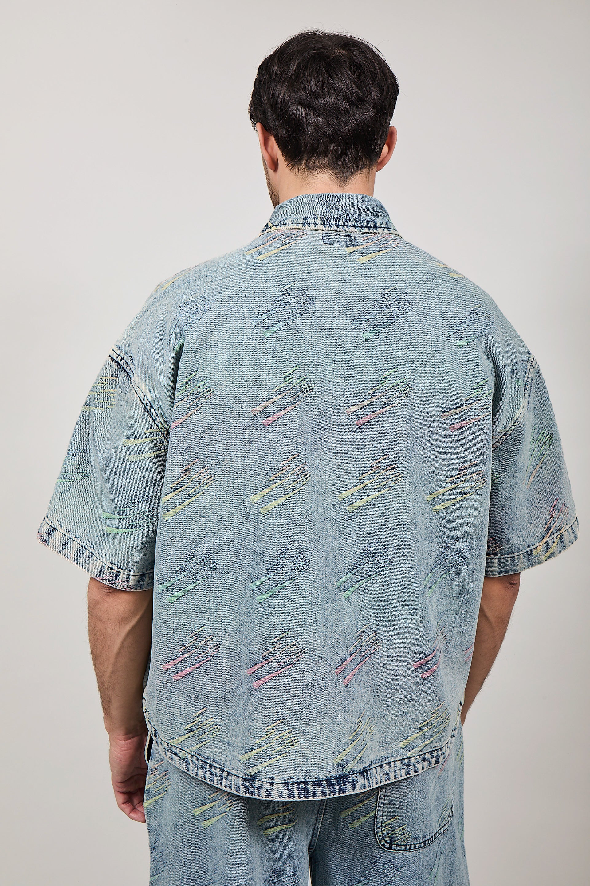 Camicia Berna denim dettagli fluo