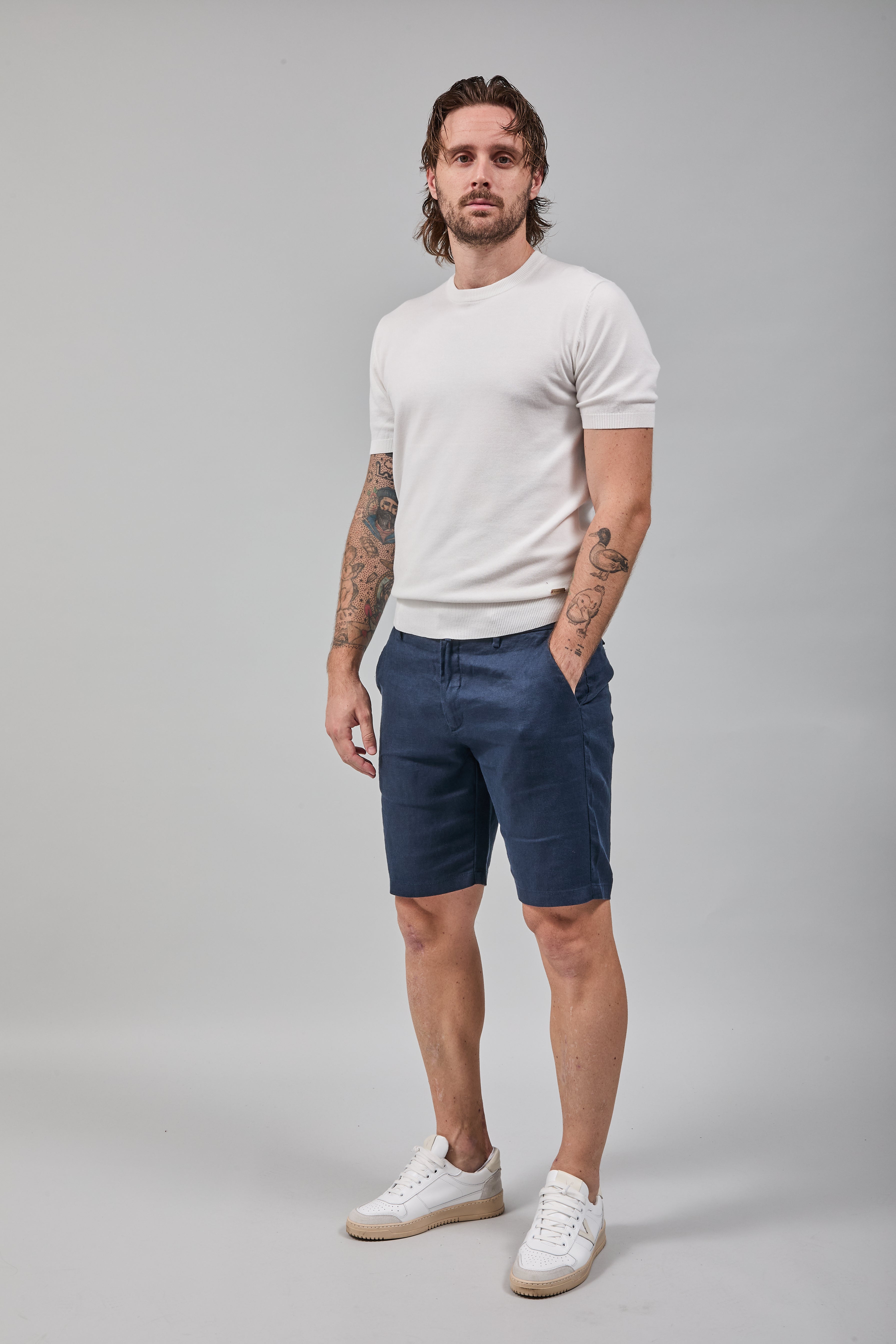 Bermuda Berna Lino Blu 239