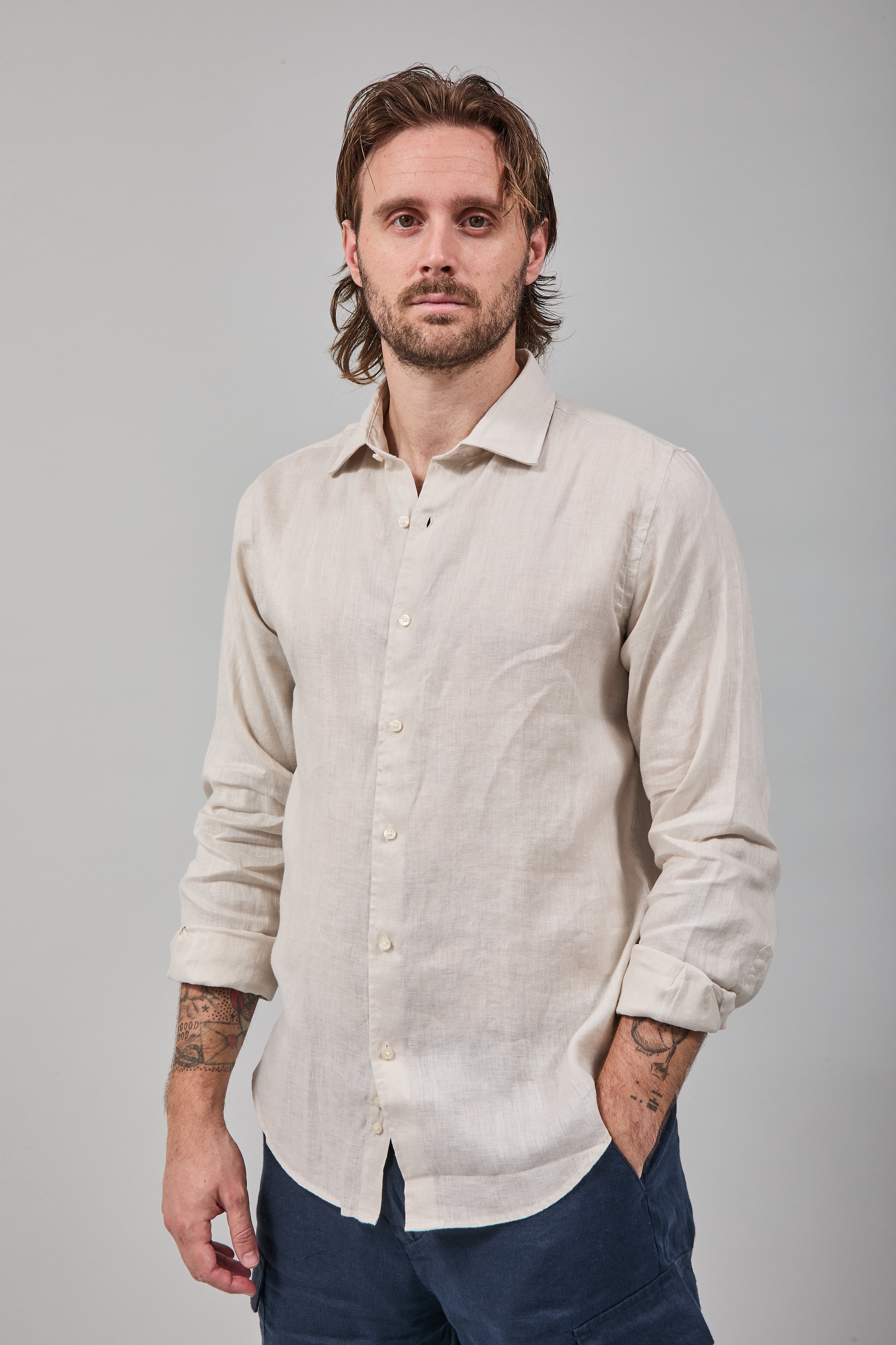 Camicia Berna Lino Panama 448