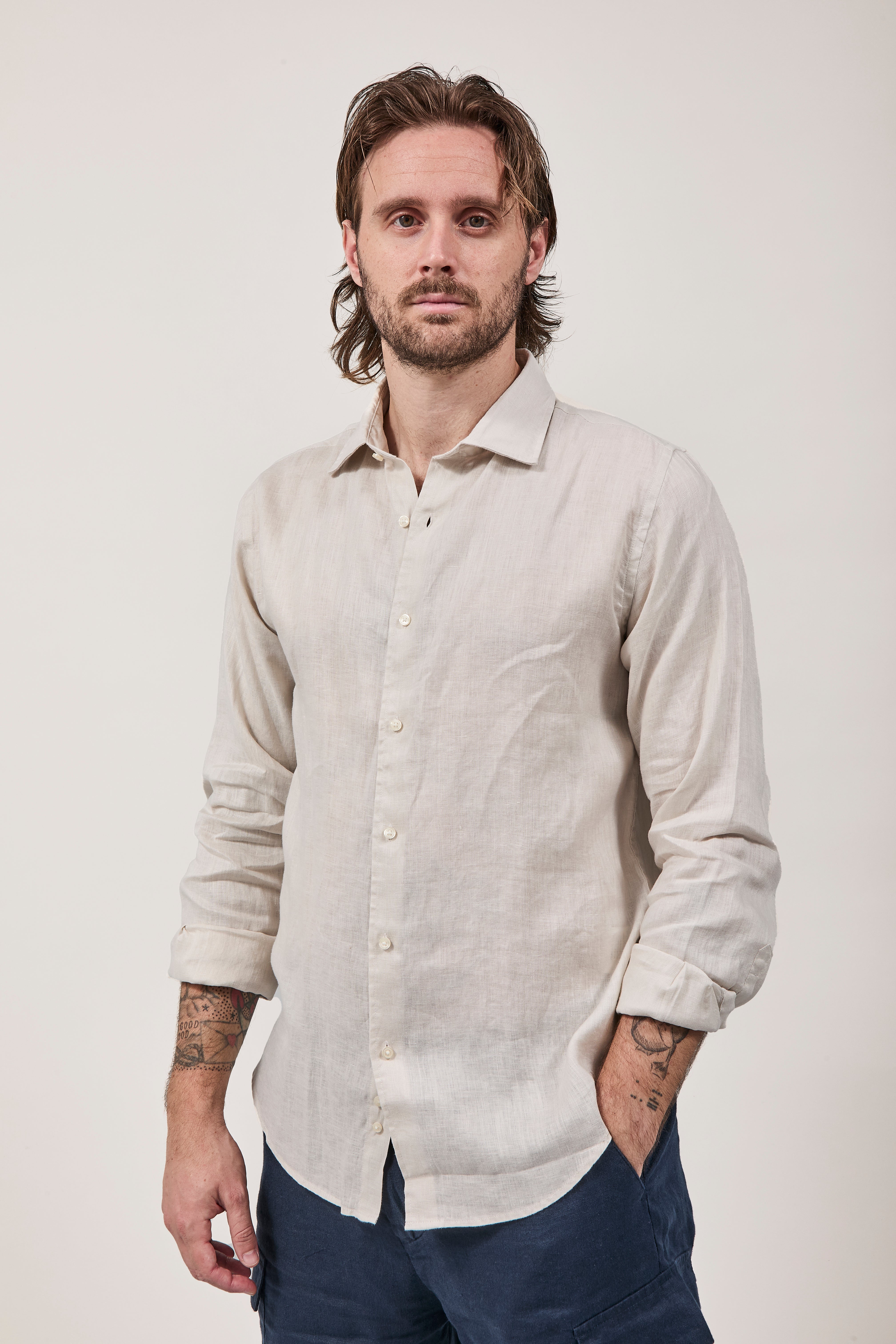 Camicia Berna Lino Panama 448