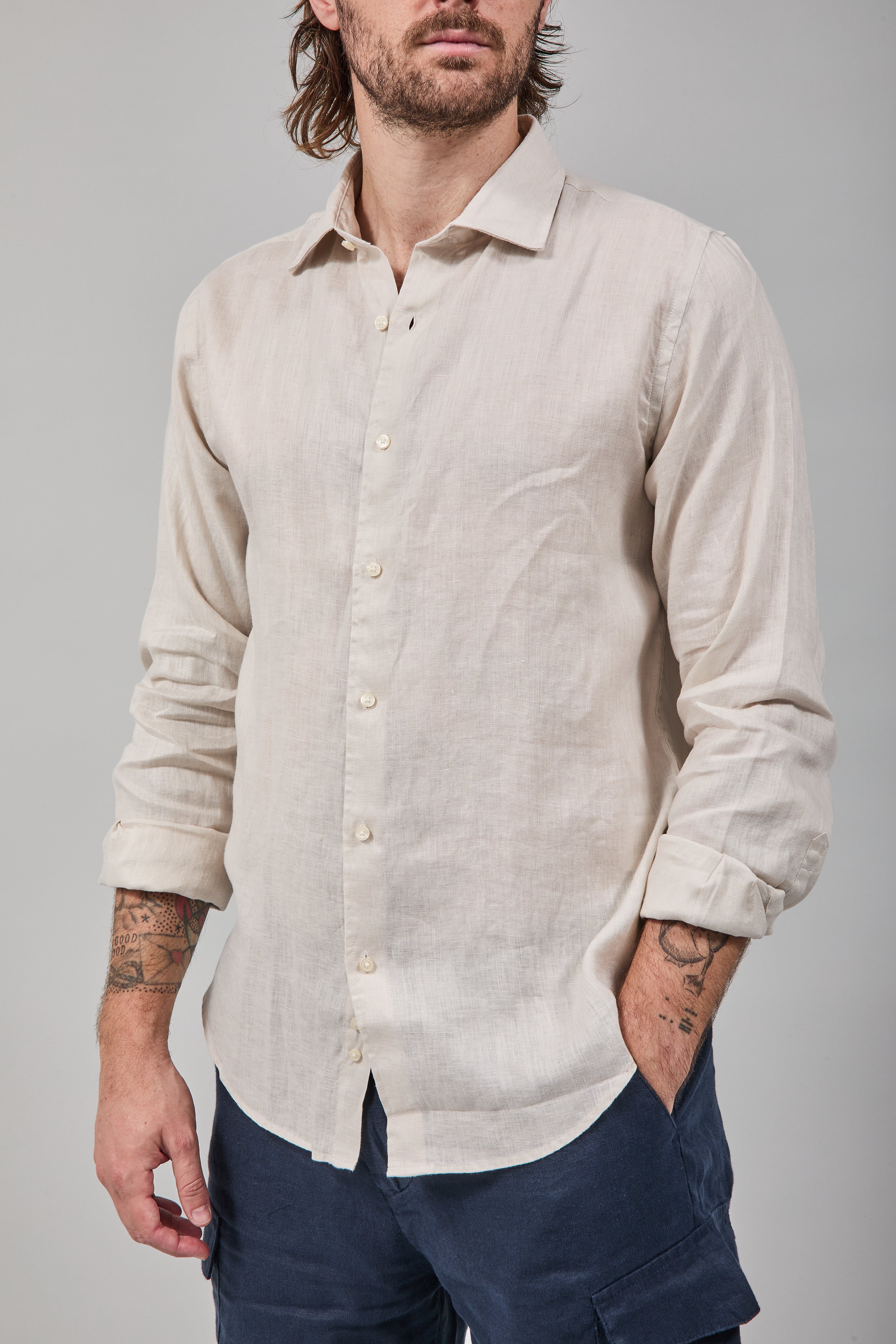 Camicia Berna Lino Panama 448