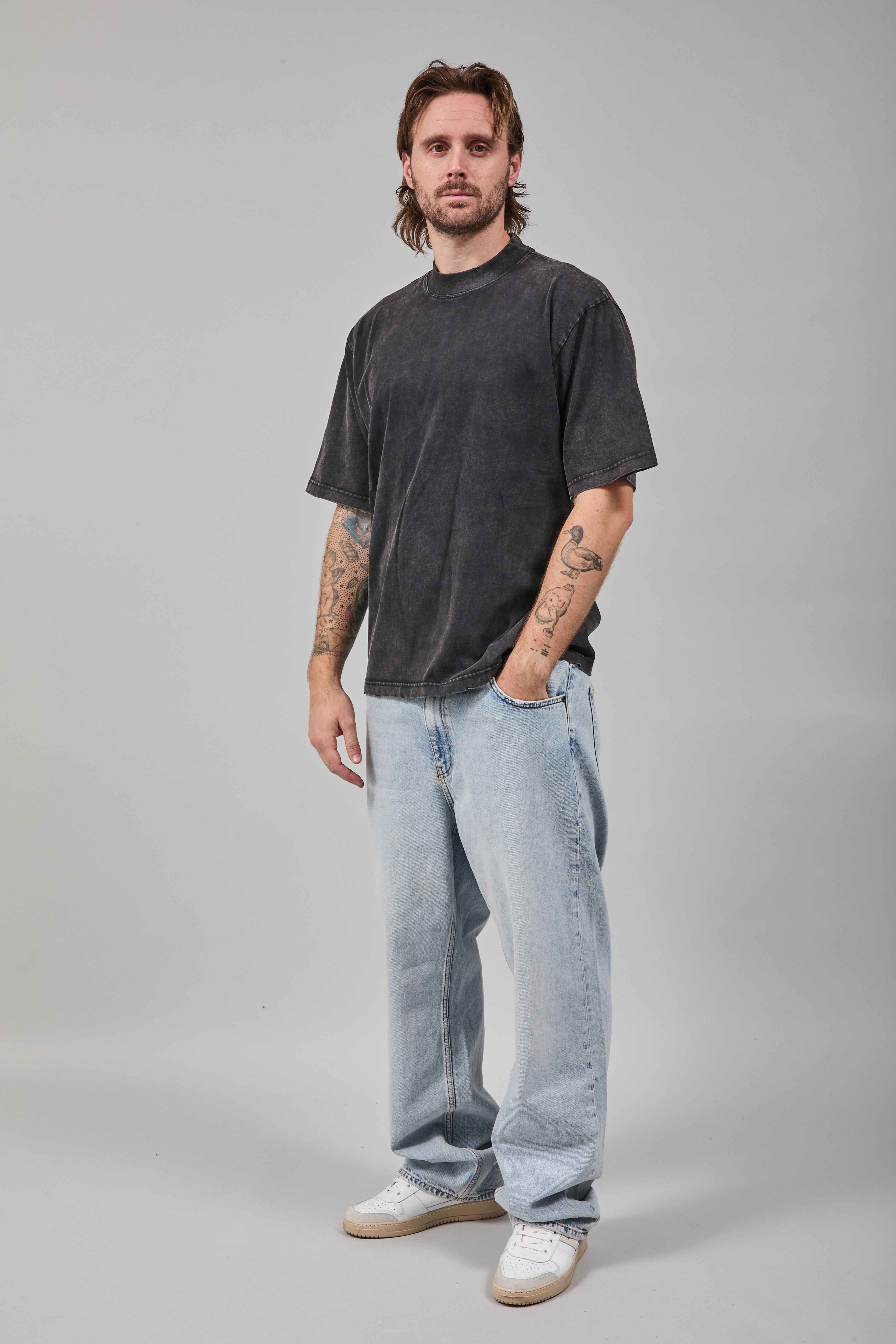 T-shirt Berna Stone Washed Nera