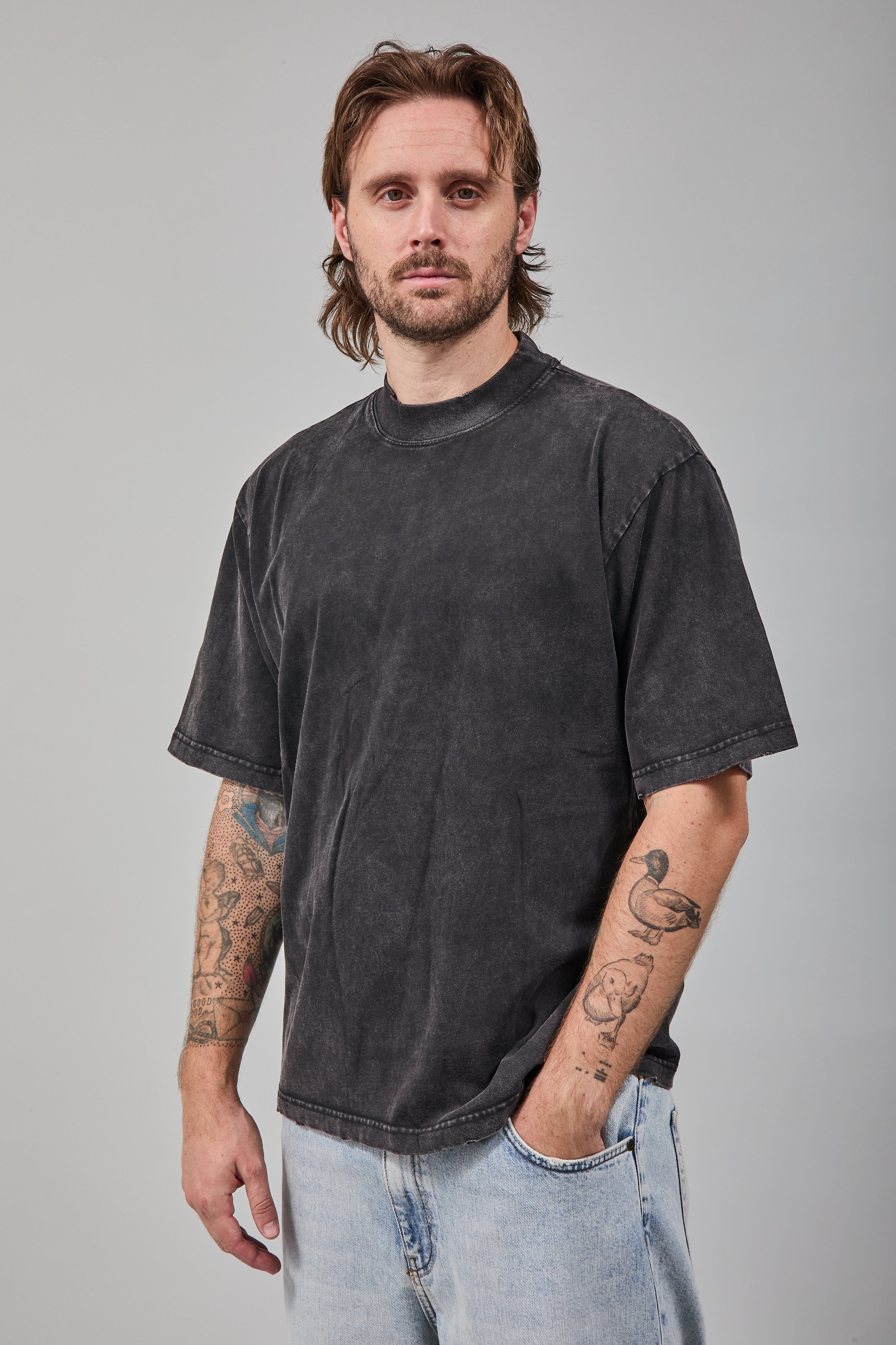 T-shirt Berna Stone Washed Nera