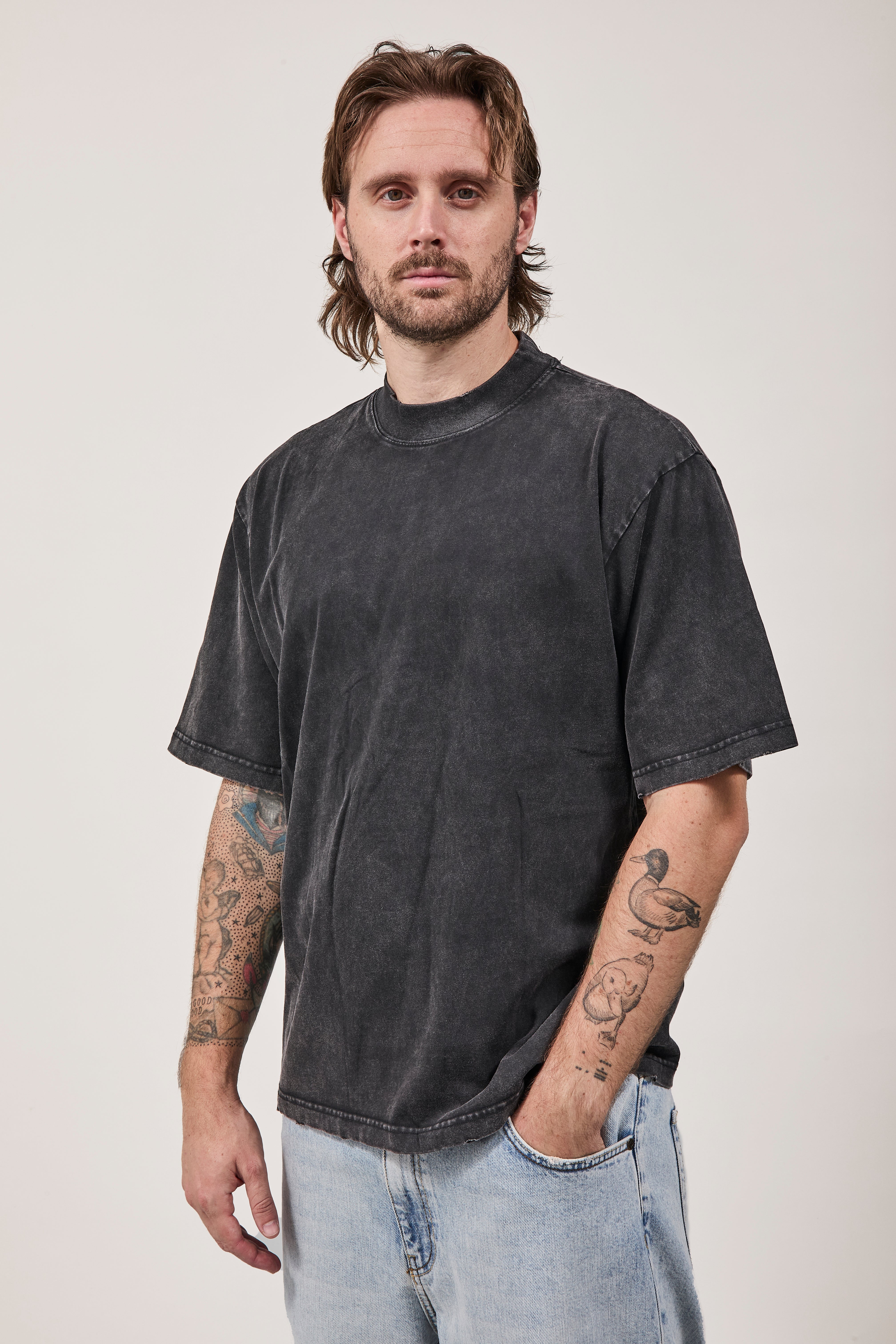 T-shirt Berna Stone Washed Nera
