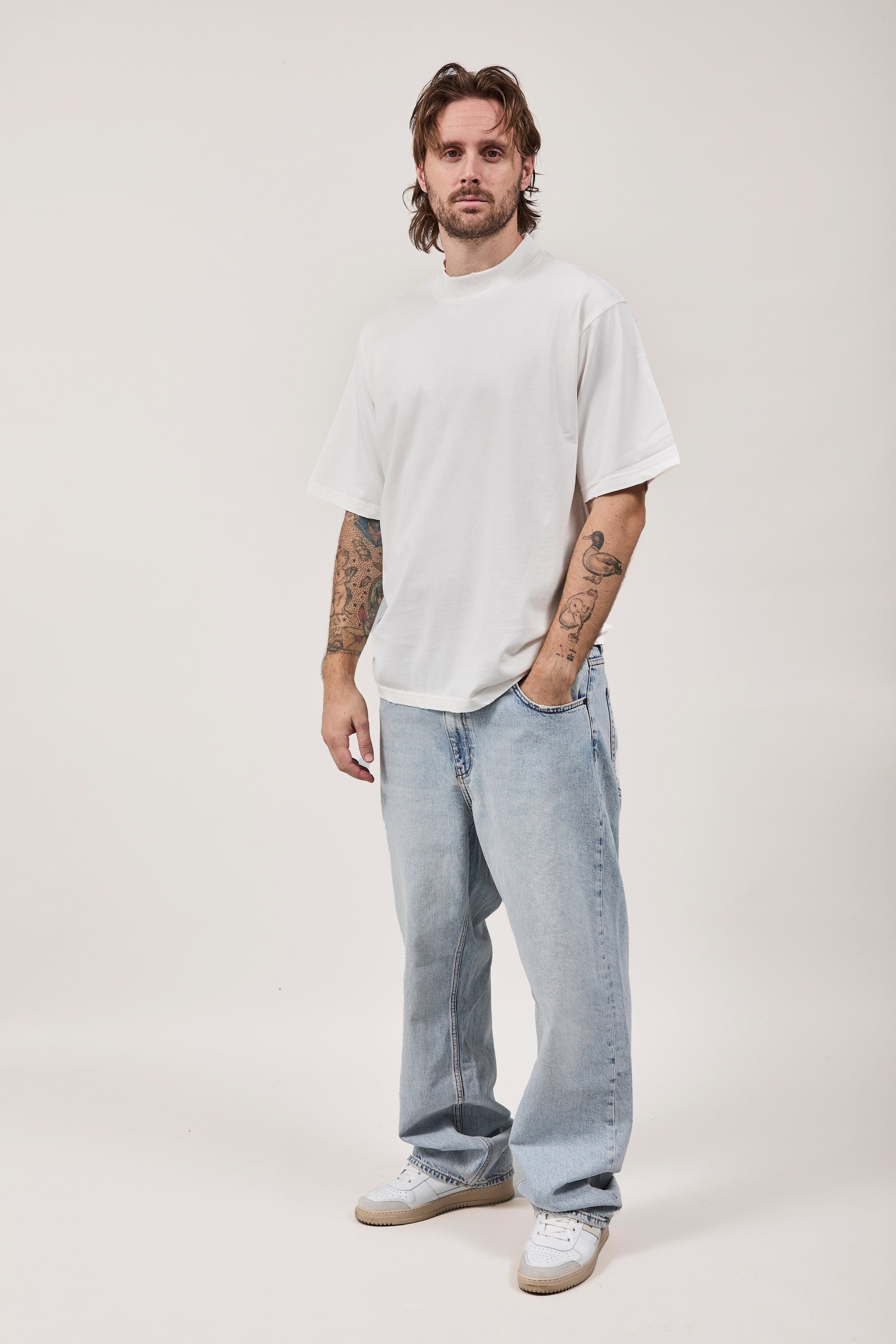 T-shirt Berna Stone Washed Bianca