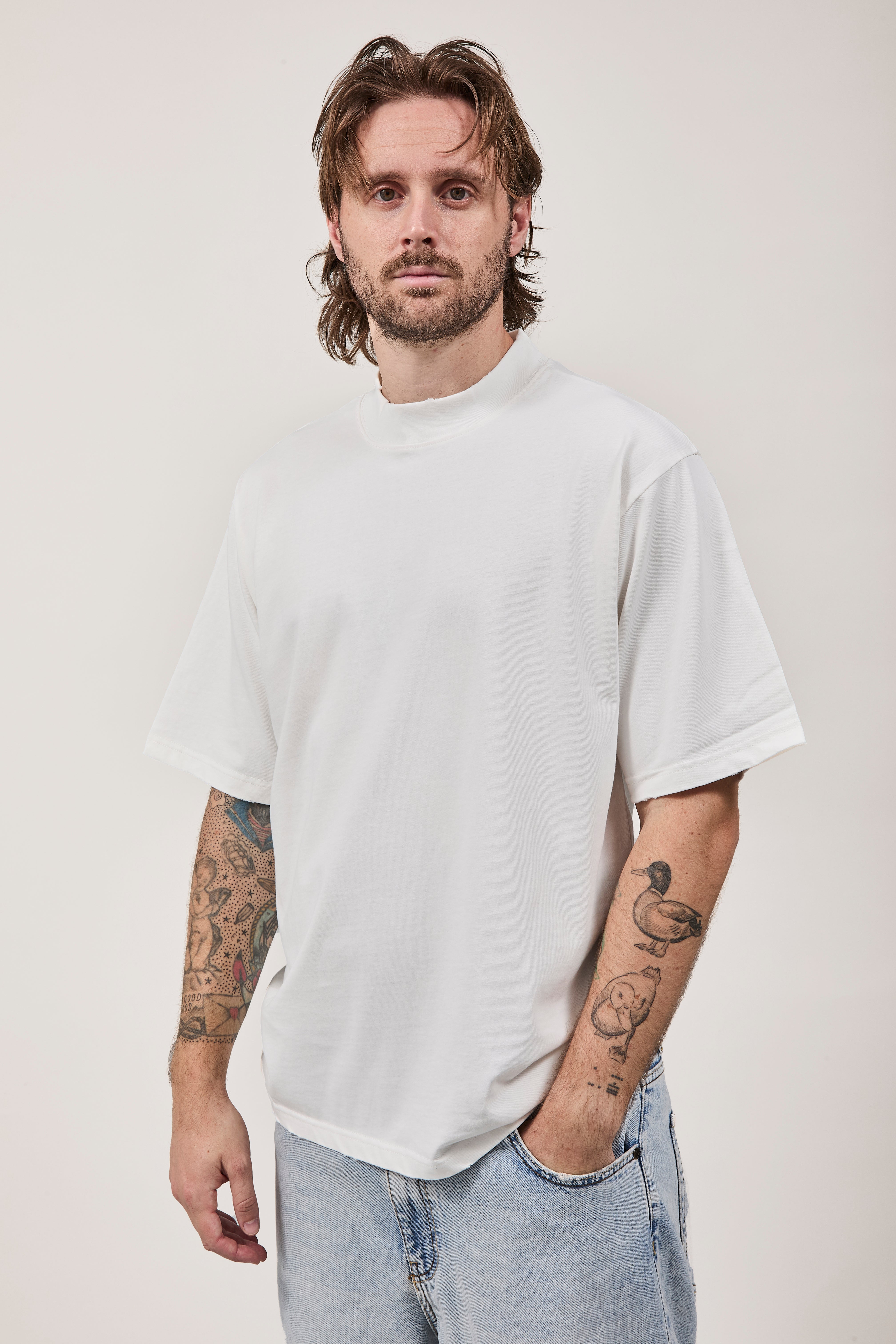 T-shirt Berna Stone Washed Bianca