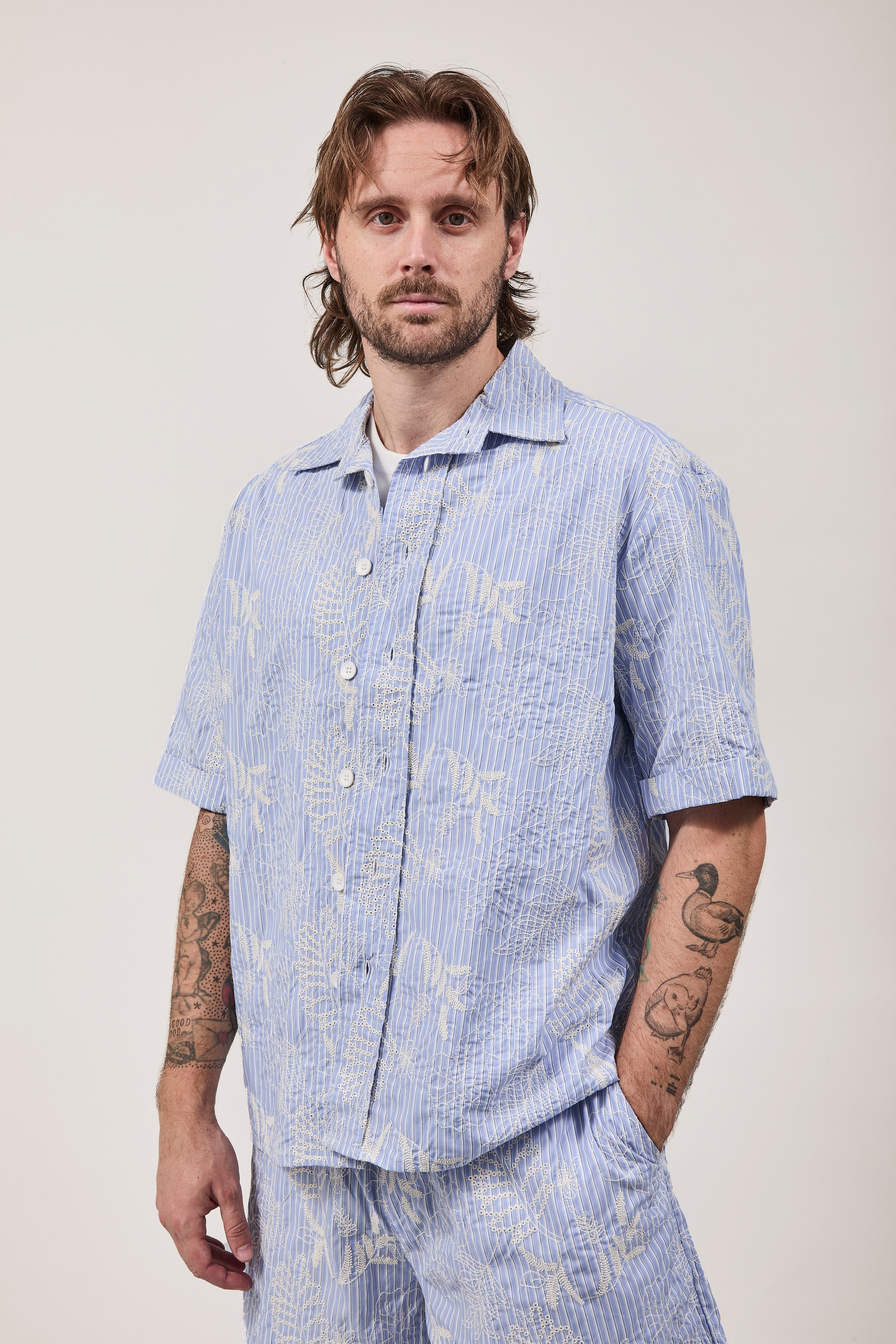 Camicia Berna Righe Fiori