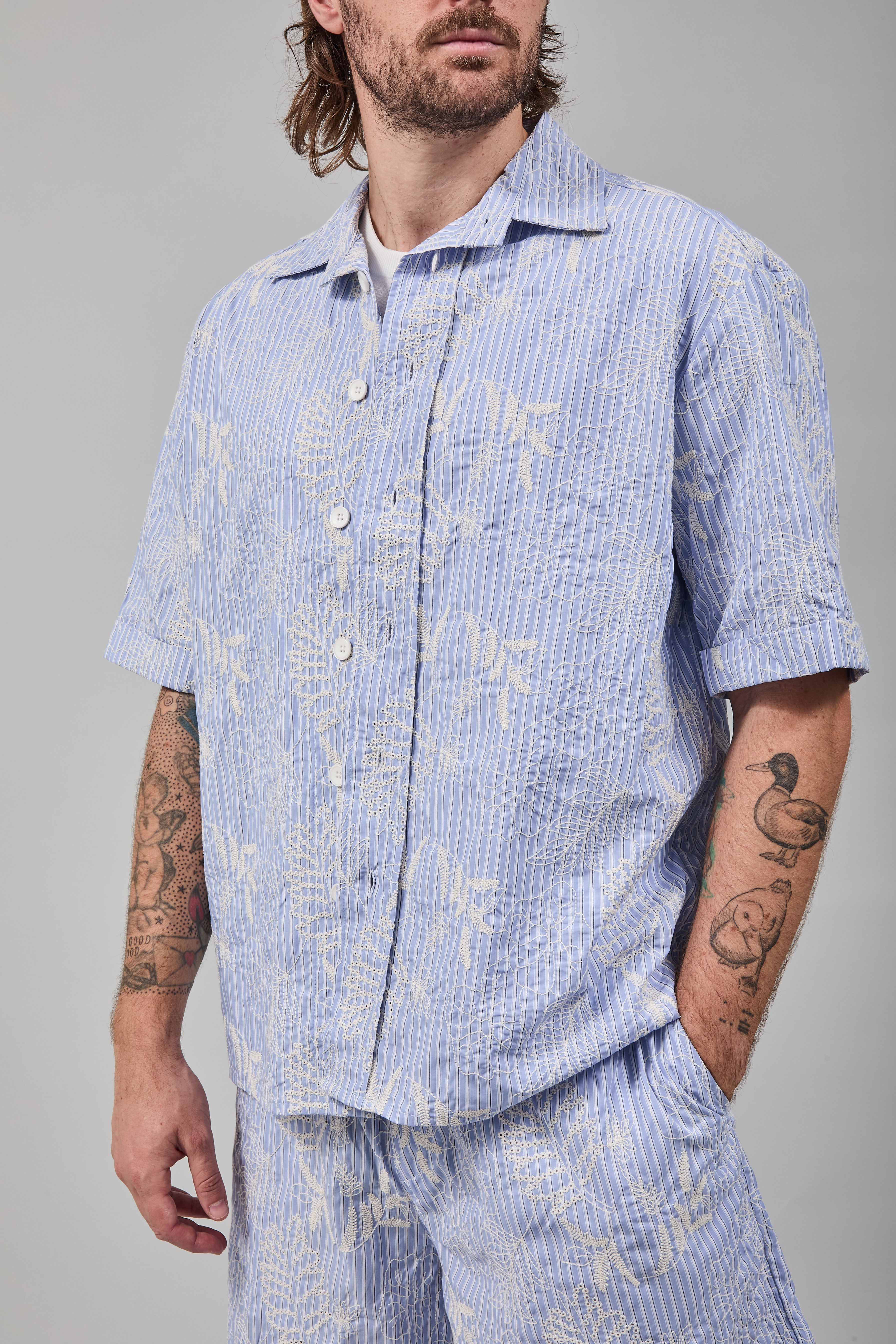 Camicia Berna Righe Fiori