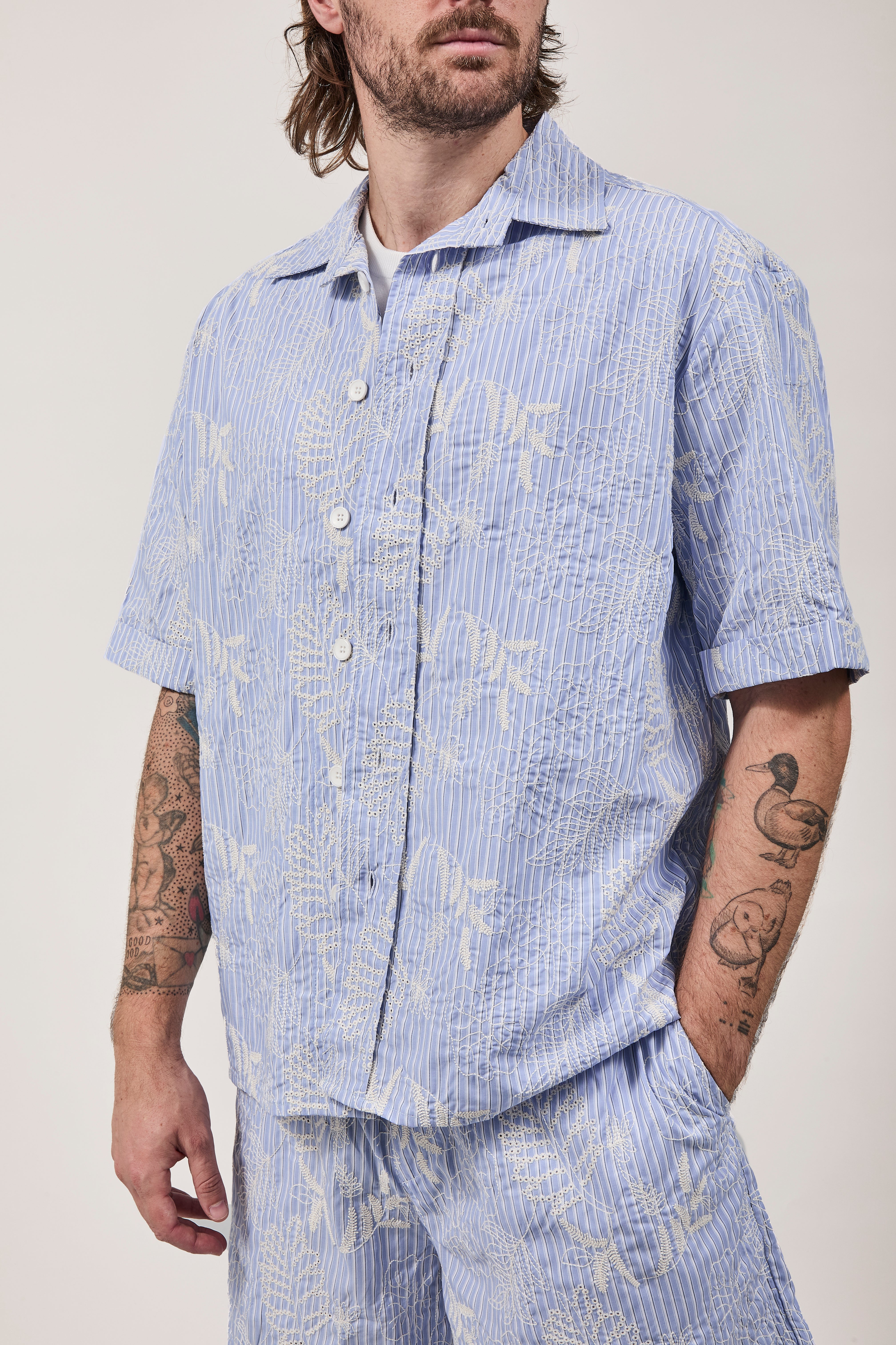 Camicia Berna Righe Fiori