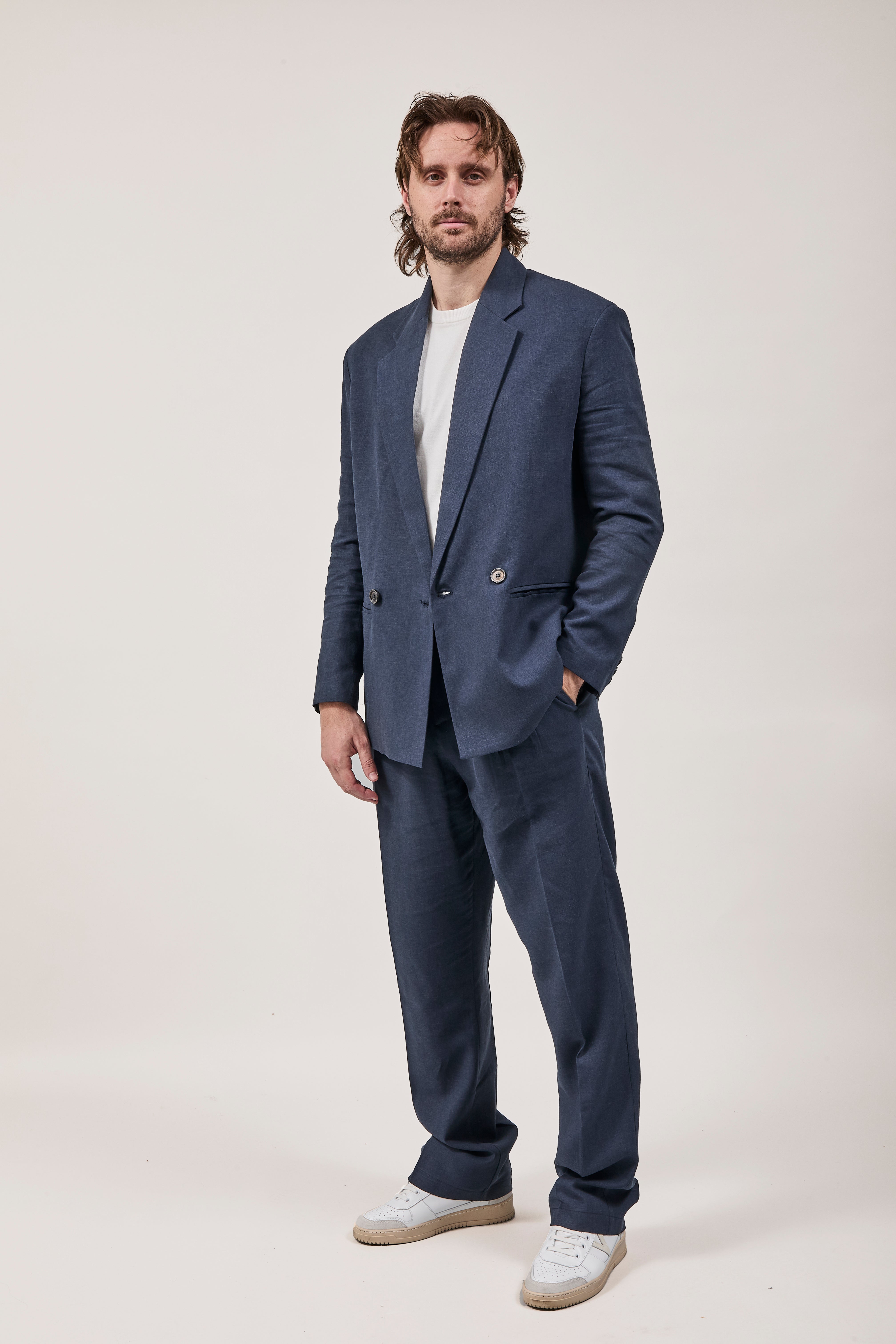 Giacca Imperial Lino Over Navy