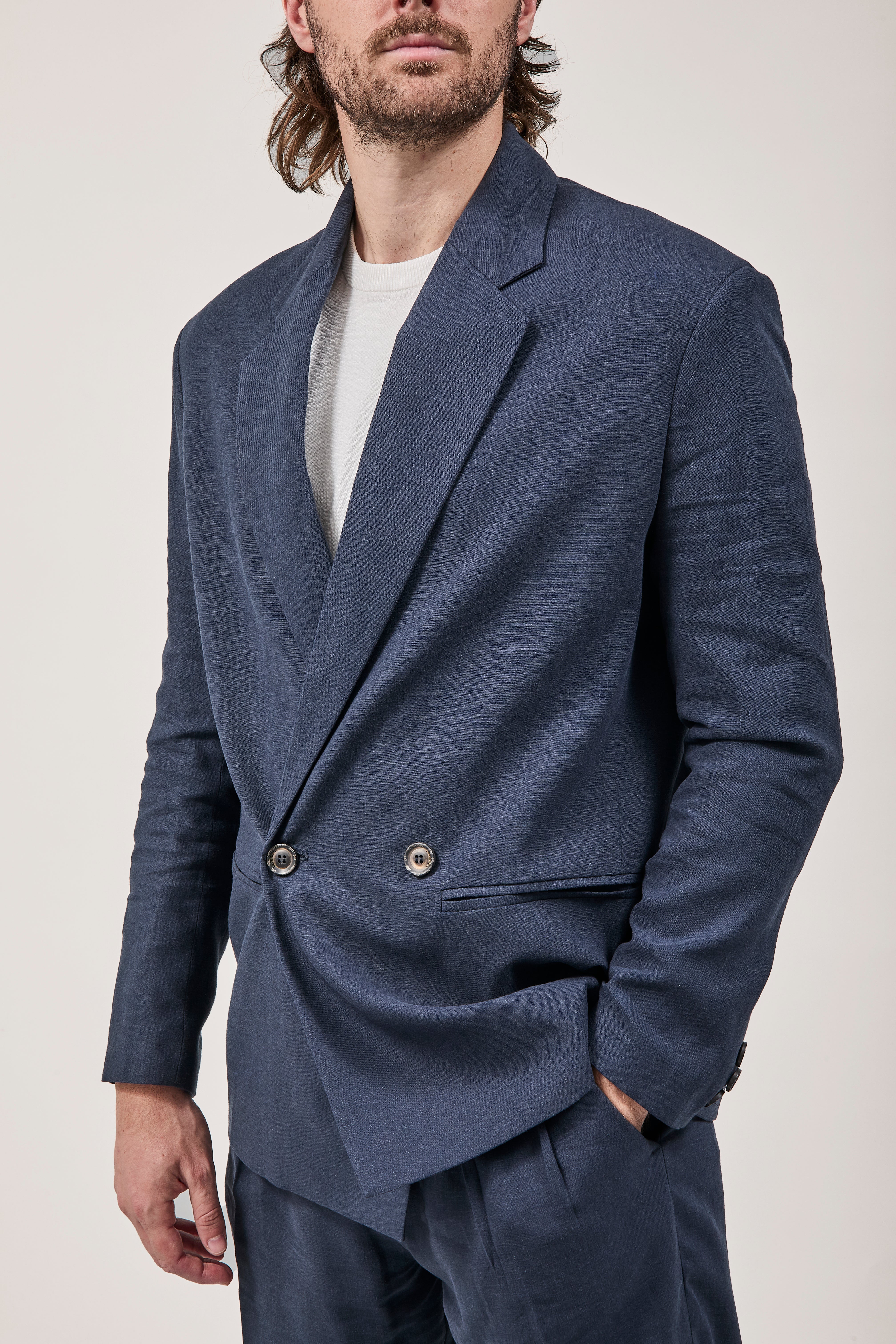 Giacca Imperial Lino Over Navy