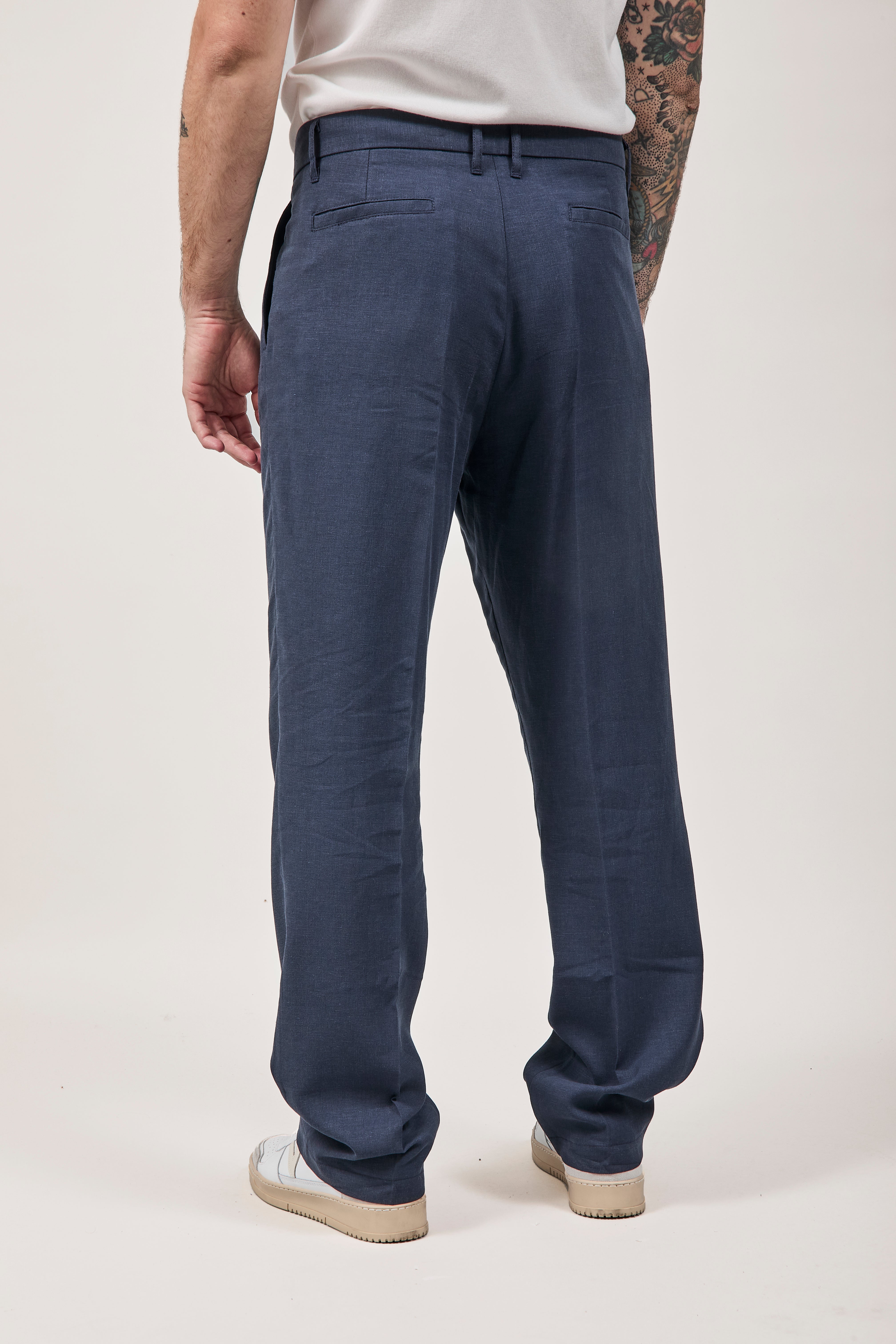 Pantalone Imperial Lino Palazzo Navy