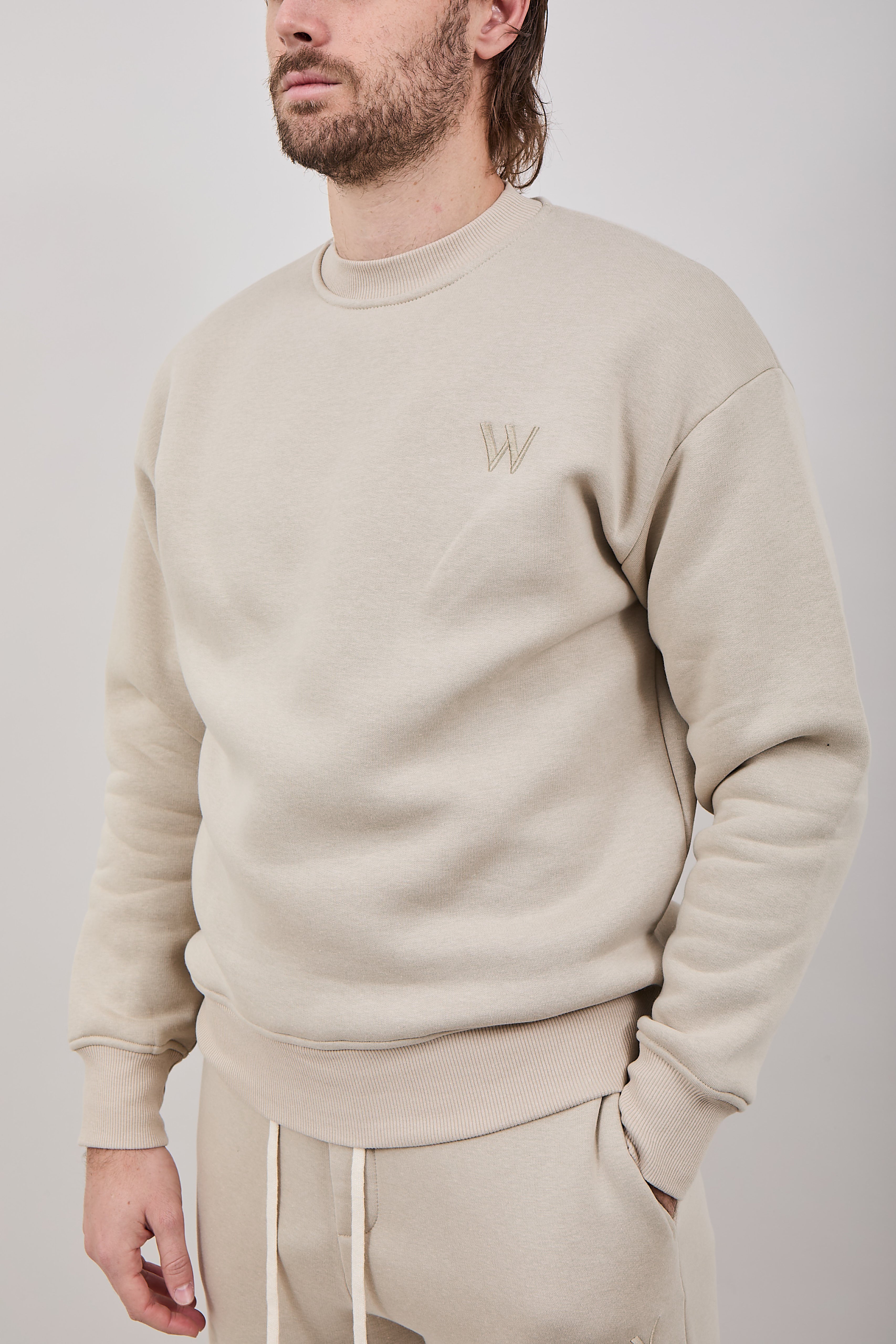 Felpa Girocollo Why Not Brand Essential Beige