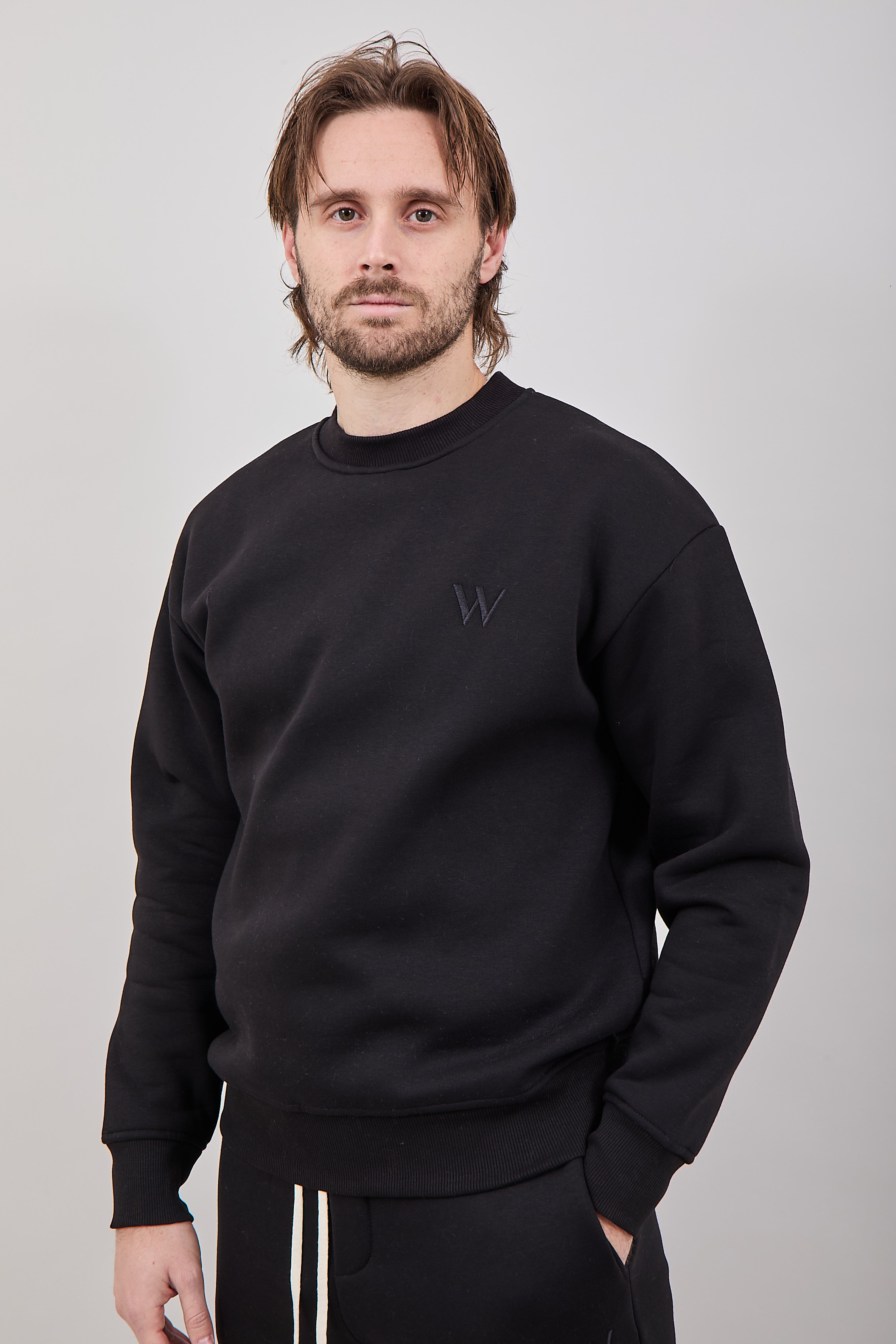 Felpa Girocollo Why Not Brand Essential Nera