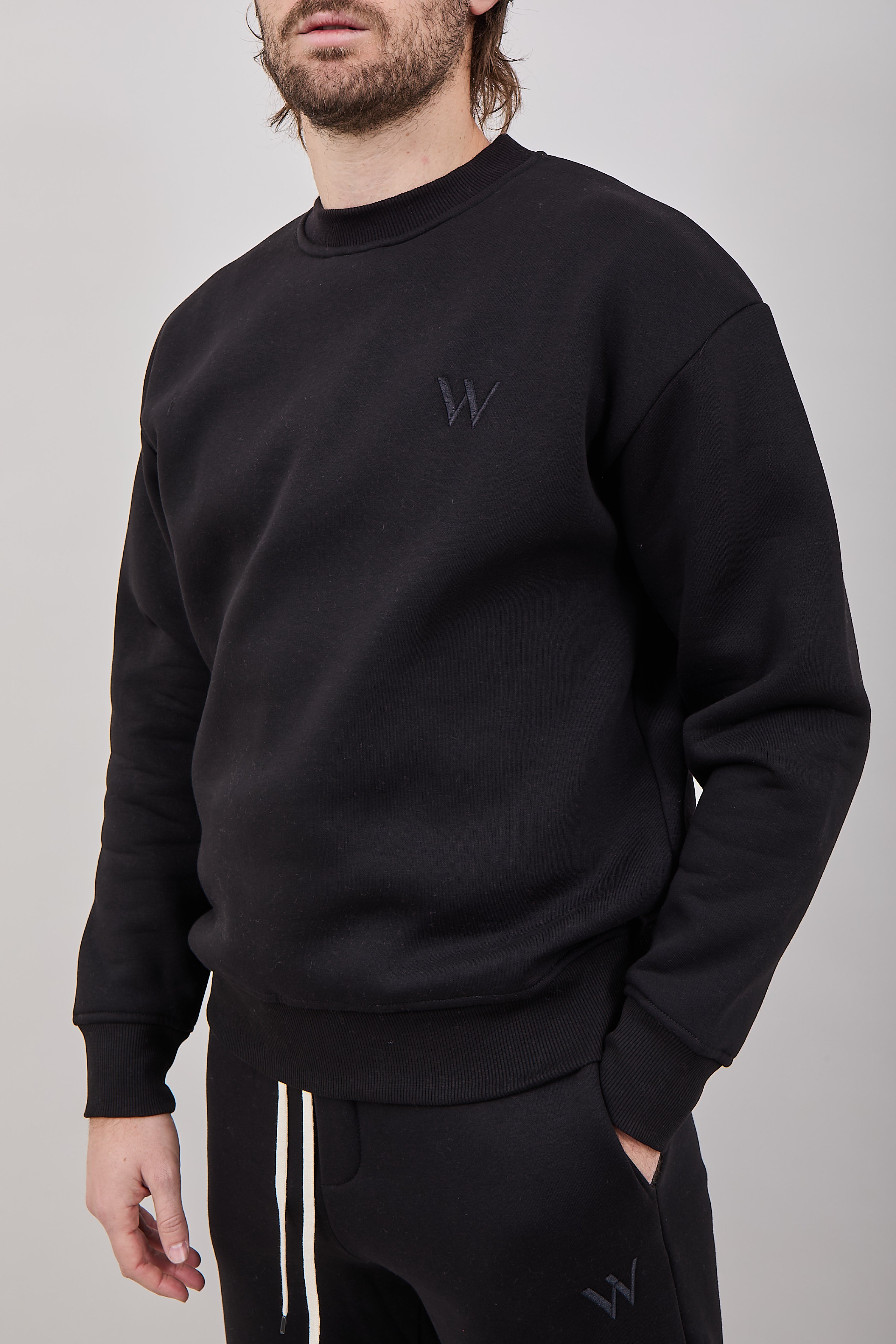 Felpa Girocollo Why Not Brand Essential Nera