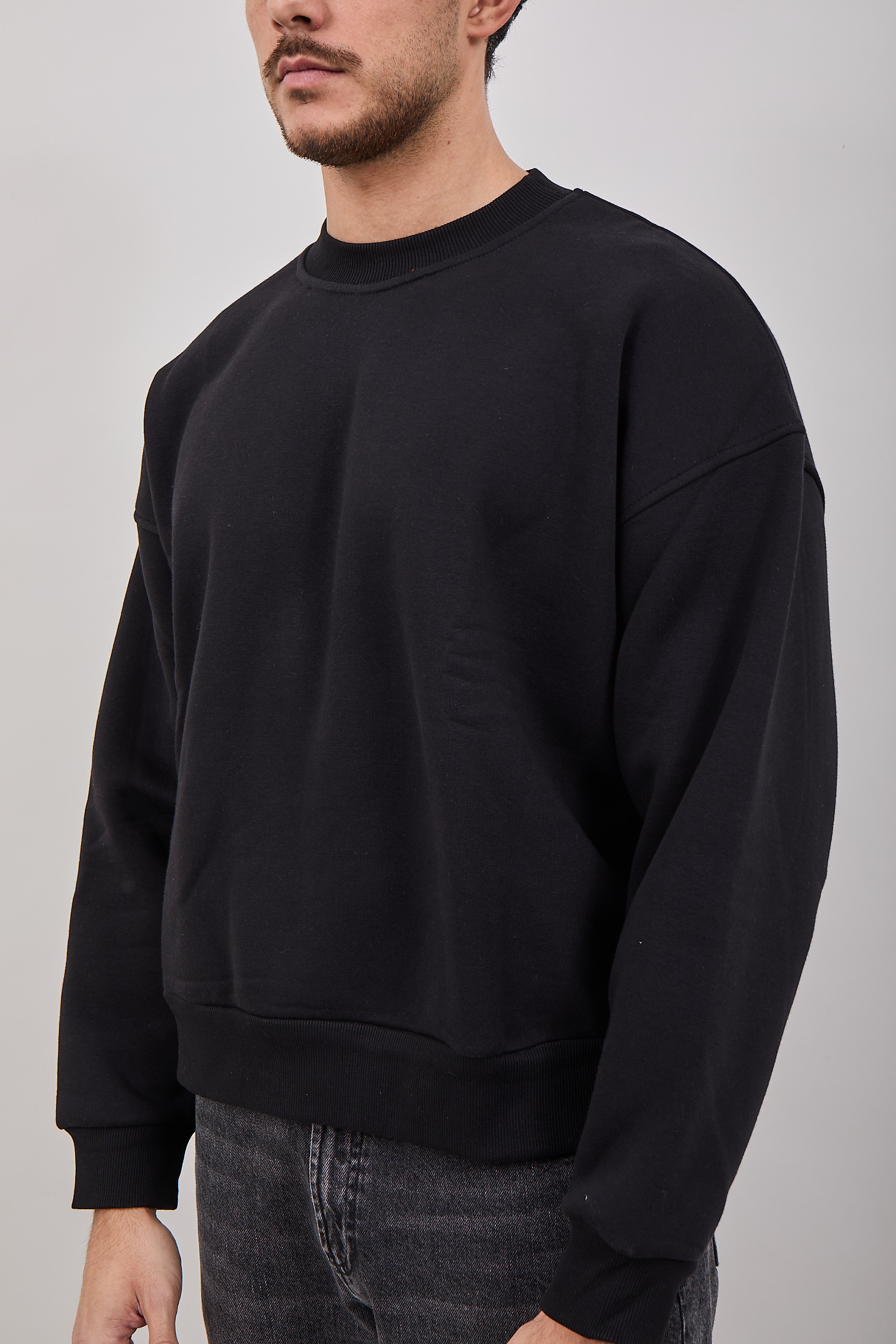 Felpa Njb Cropped Girocollo Nero