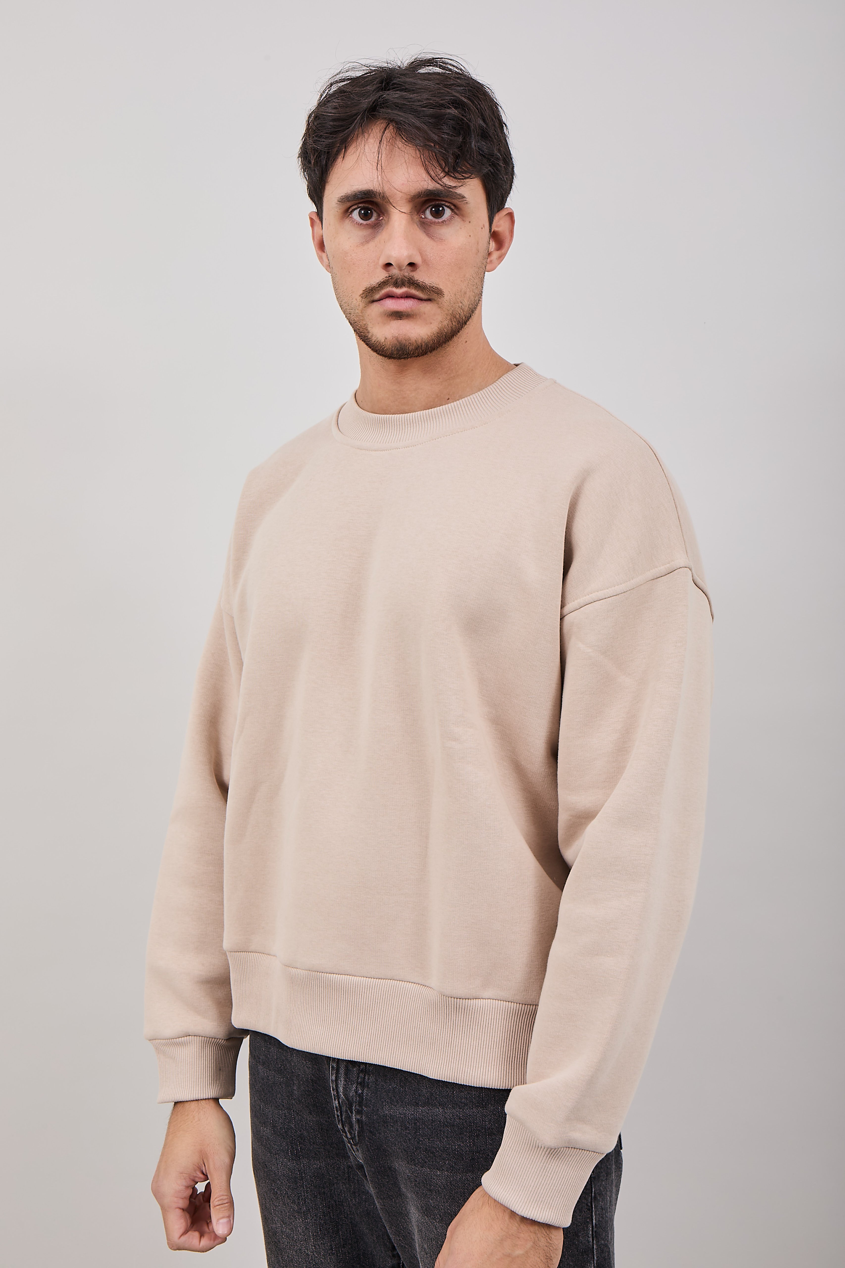 Felpa Njb Cropped Girocollo Avorio