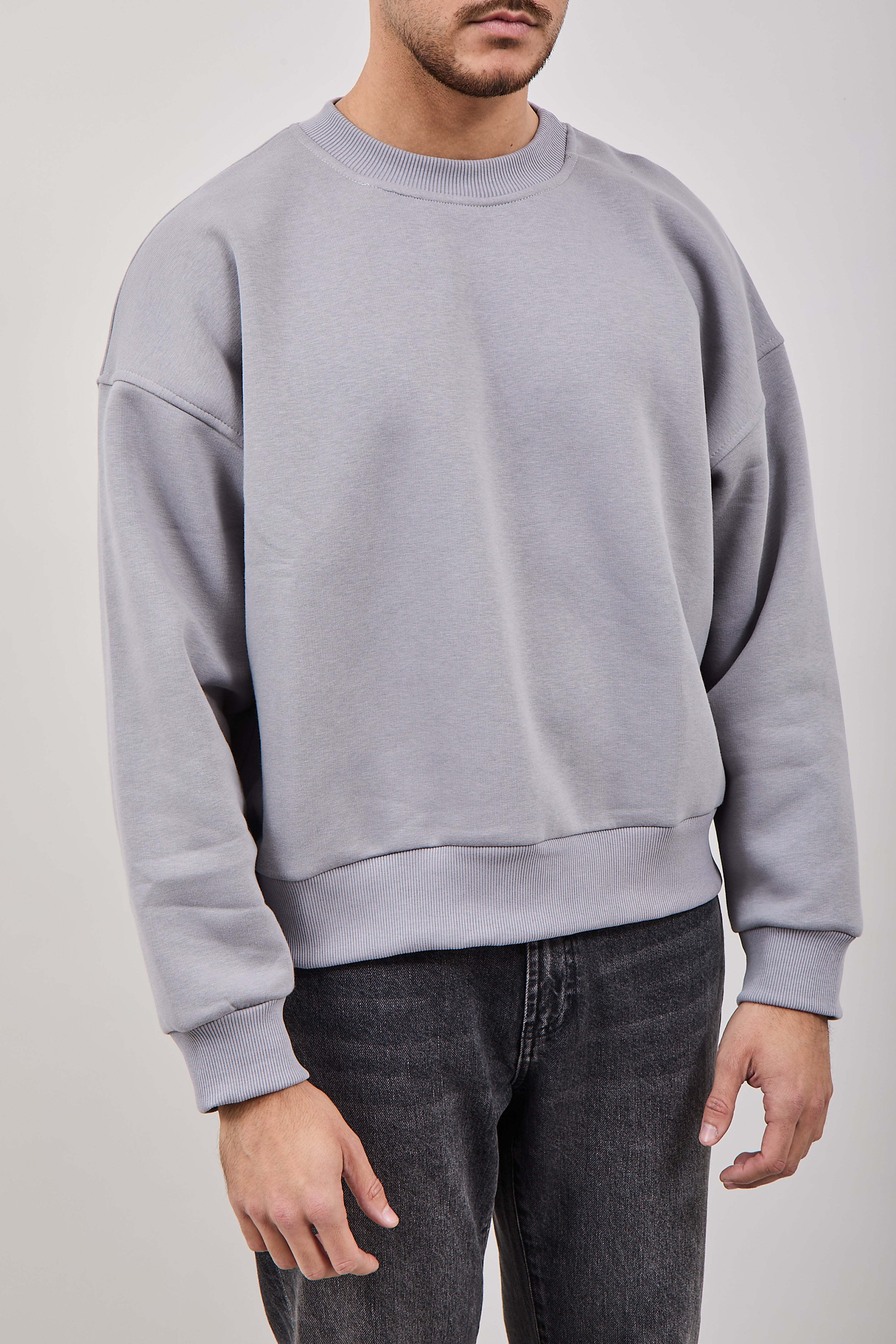 Felpa Njb Cropped Girocollo Ferro