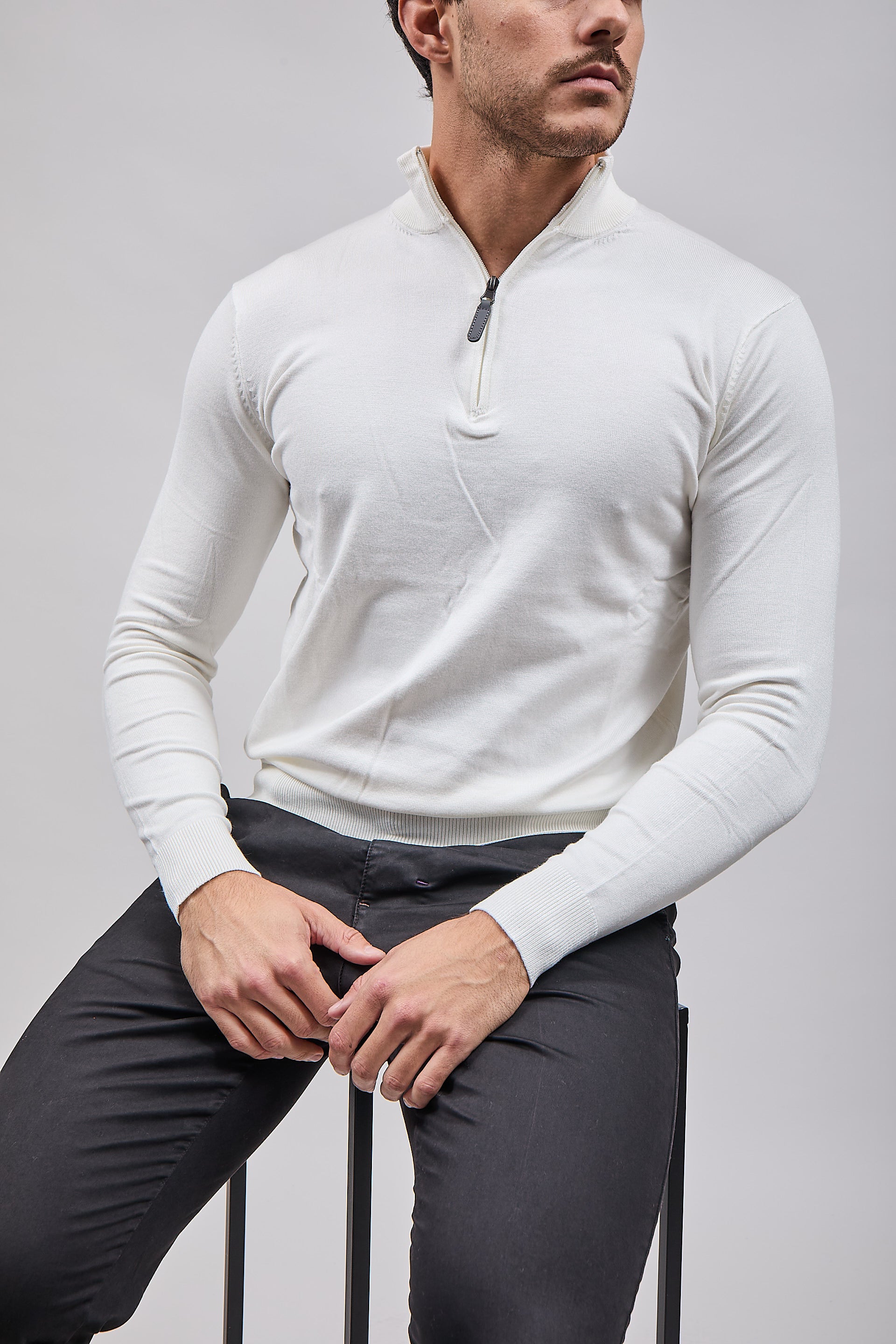 Lupetto Over-d Zip Panna M25