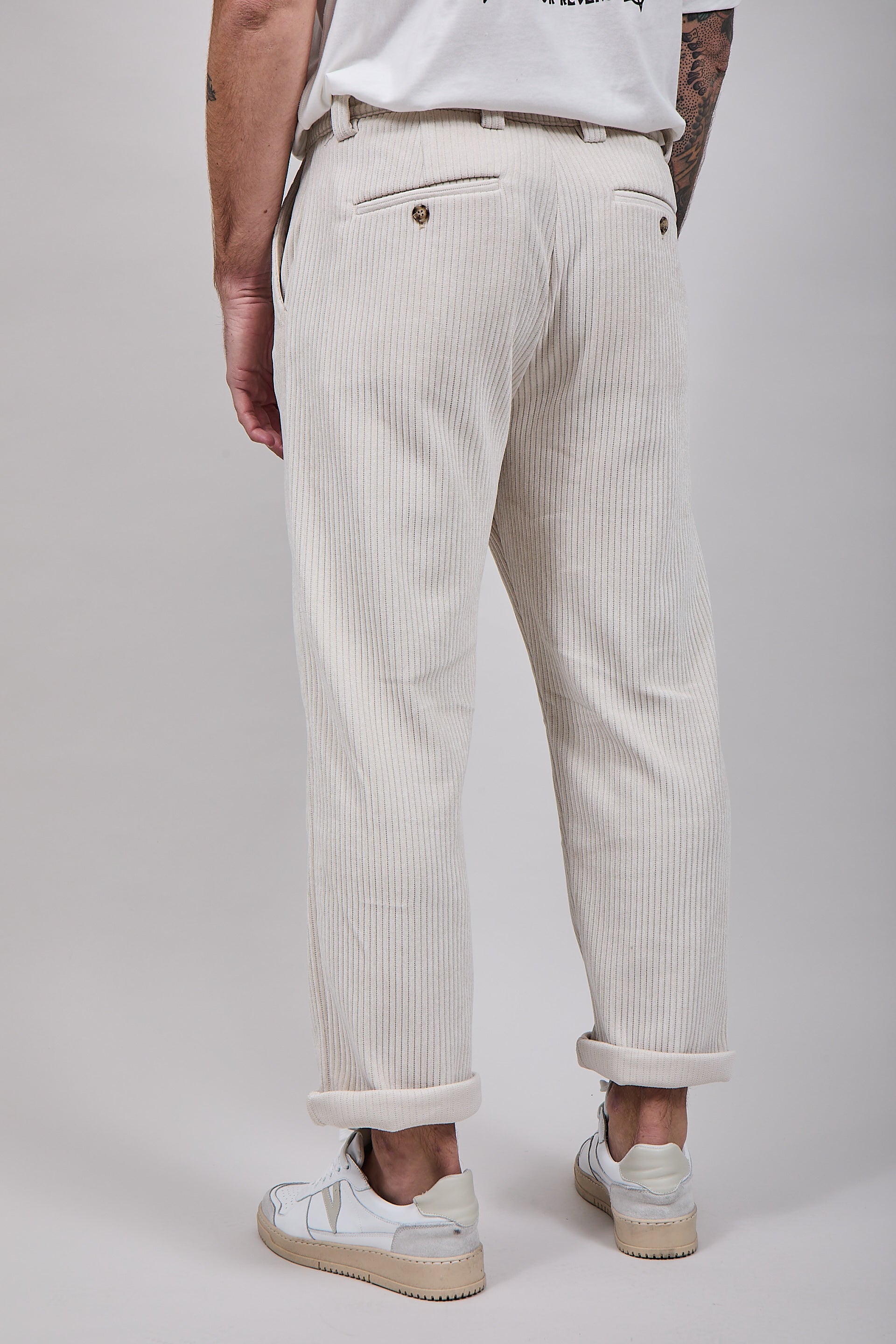 Pantalone Block Eleven Velluto Panna