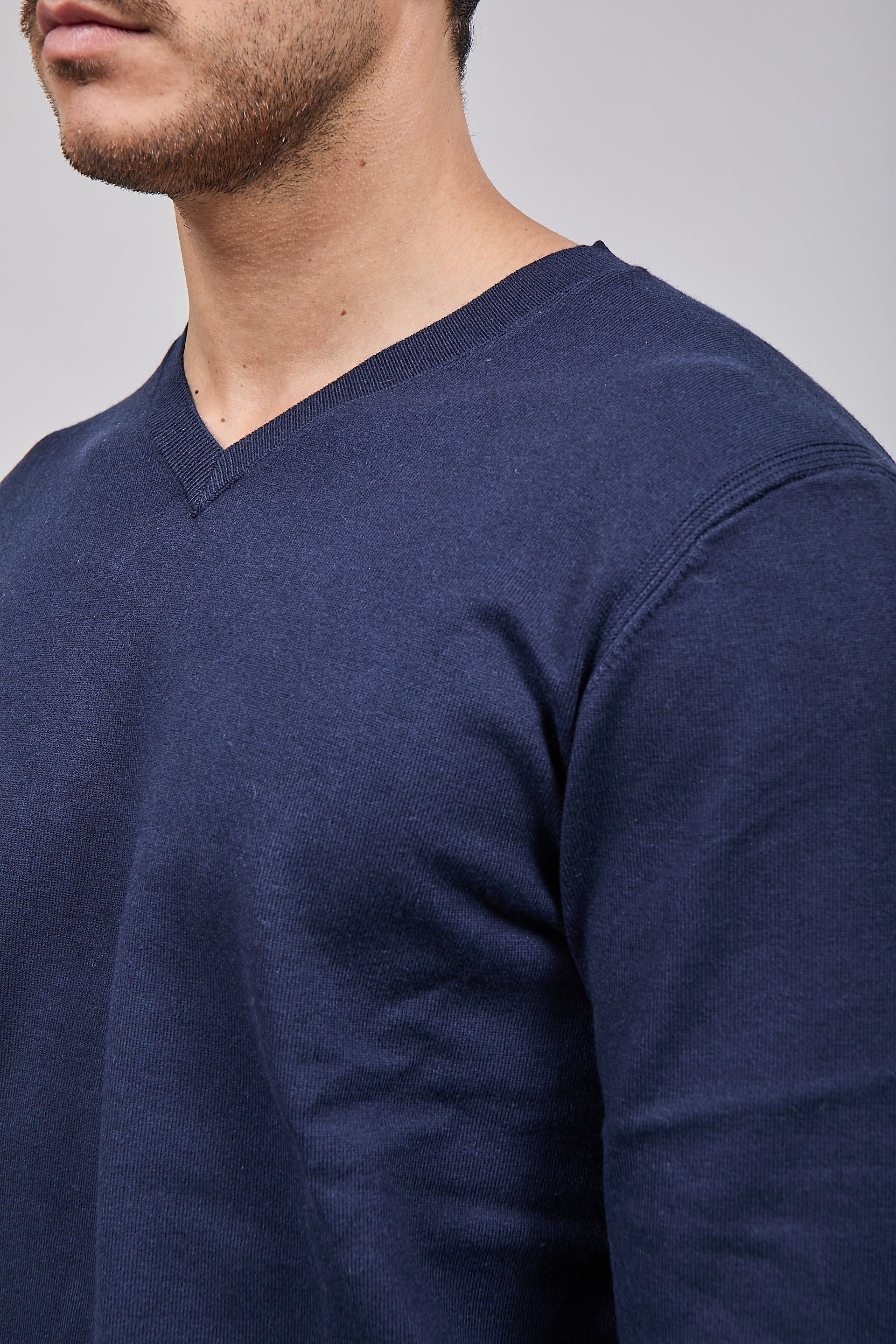 Maglioncino Diktat Cashmere Scollo V Navy 002