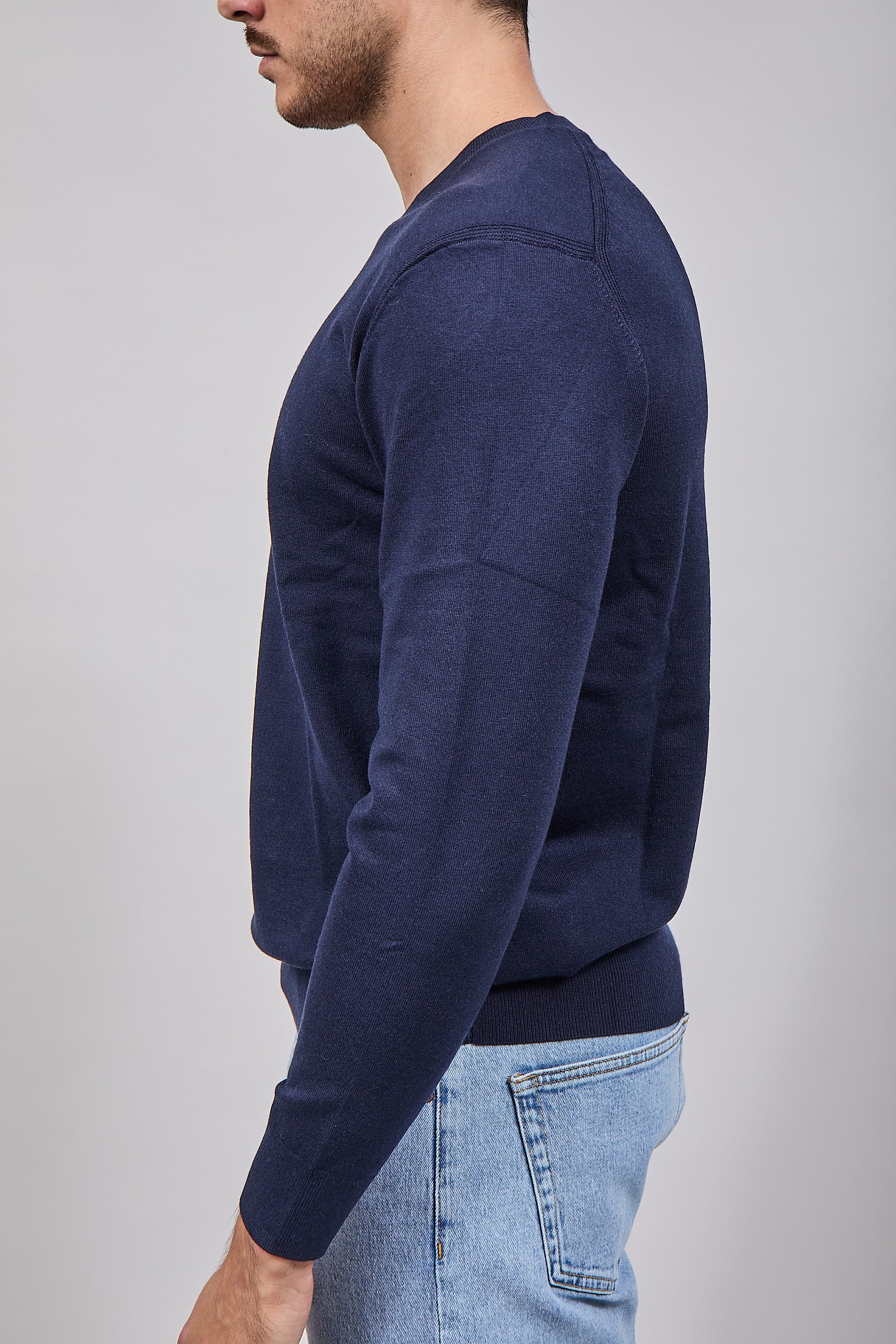 Maglioncino Diktat Cashmere Scollo V Navy 002
