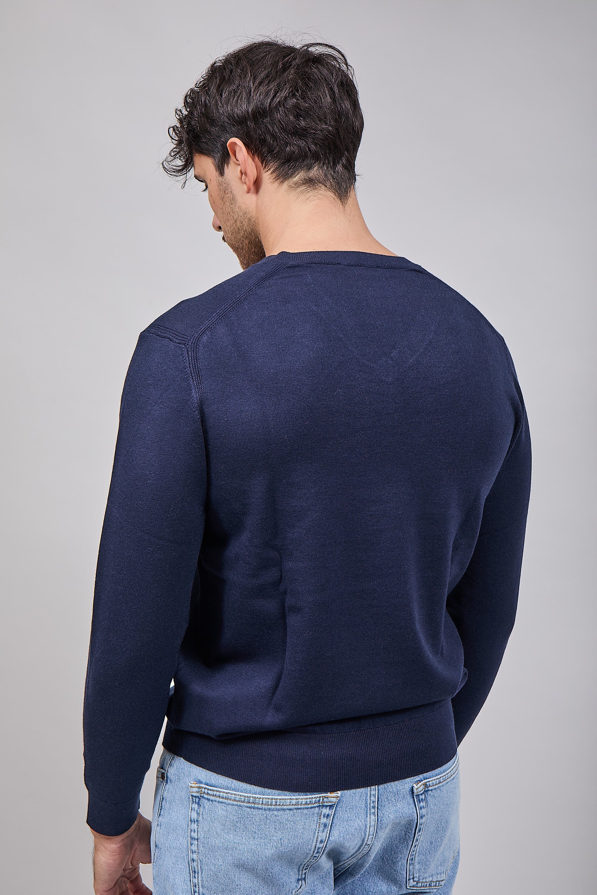 Maglioncino Diktat Cashmere Scollo V Navy 002