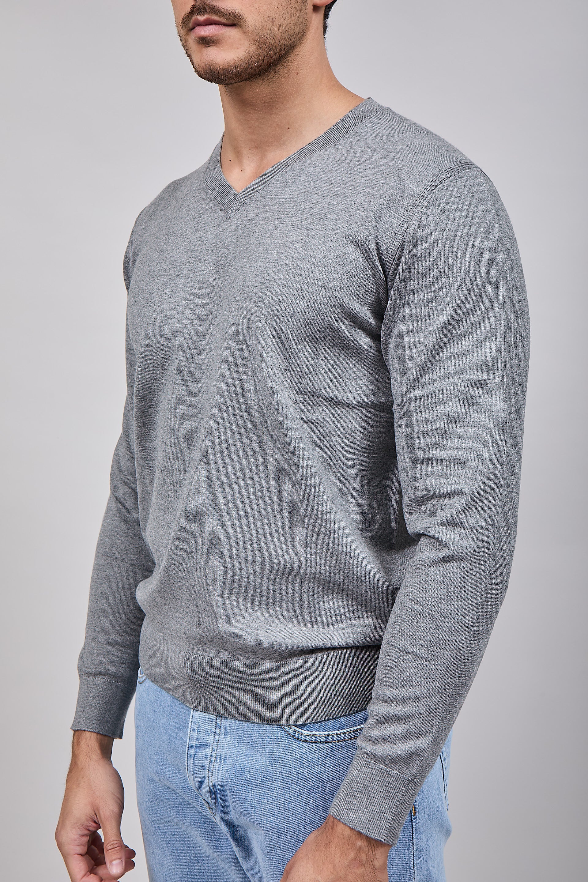 Maglioncino Diktat Cashmere Scollo V Grigio 002