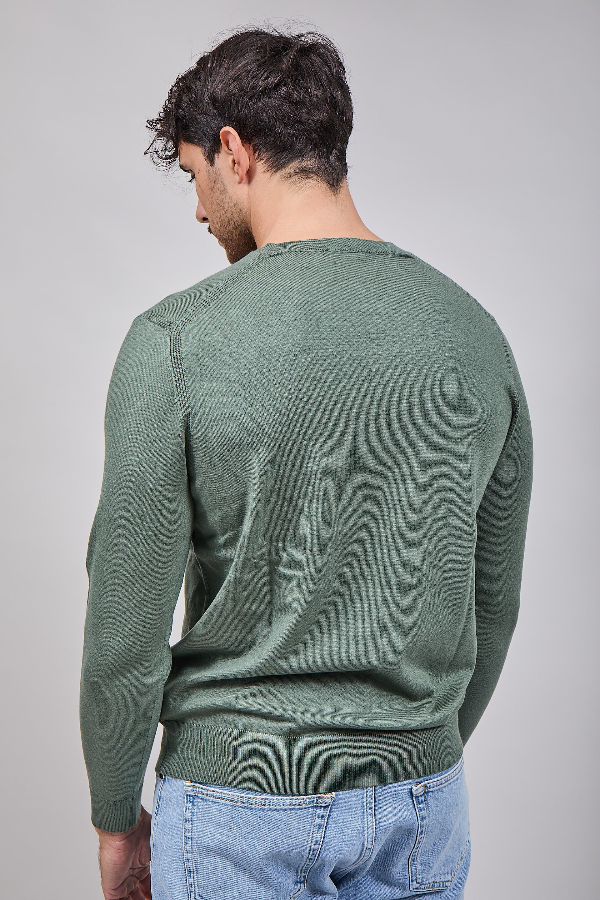 Maglioncino Diktat Cashmere Scollo V Salvia 002