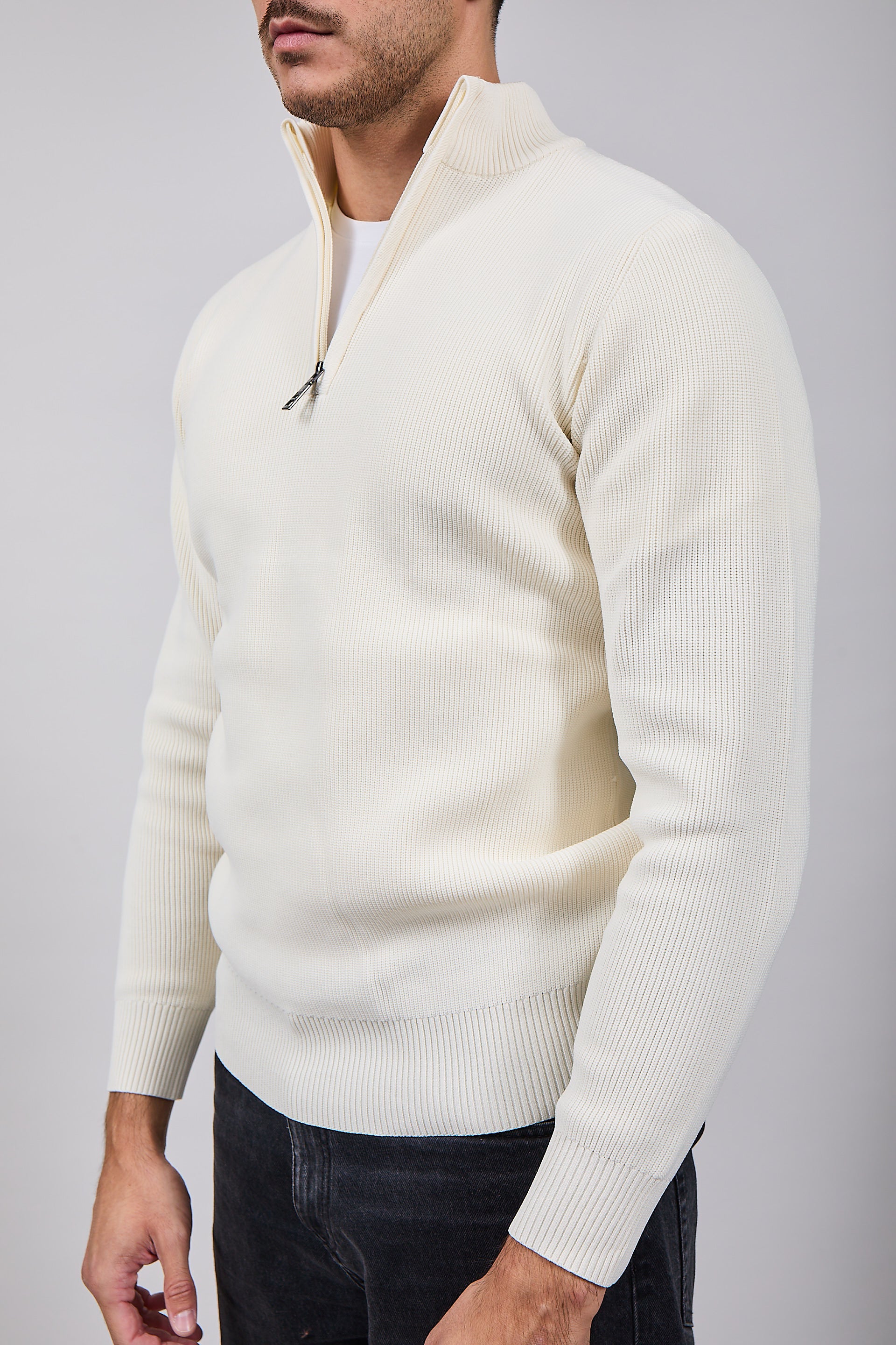 Lupetto Over-d Zip Panna M90 (12311492264276)