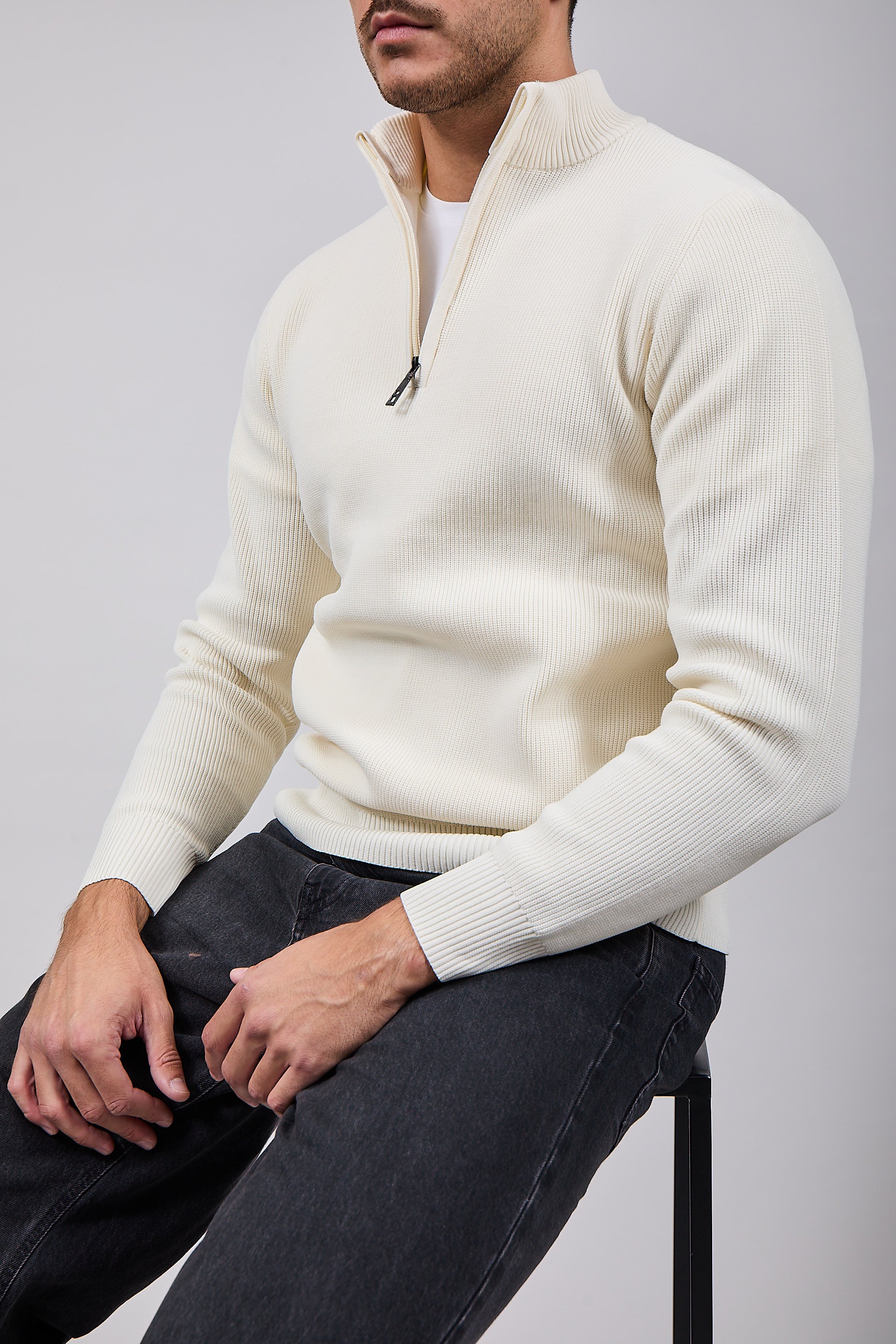 Lupetto Over-d Zip Panna M90 (12311492264276)