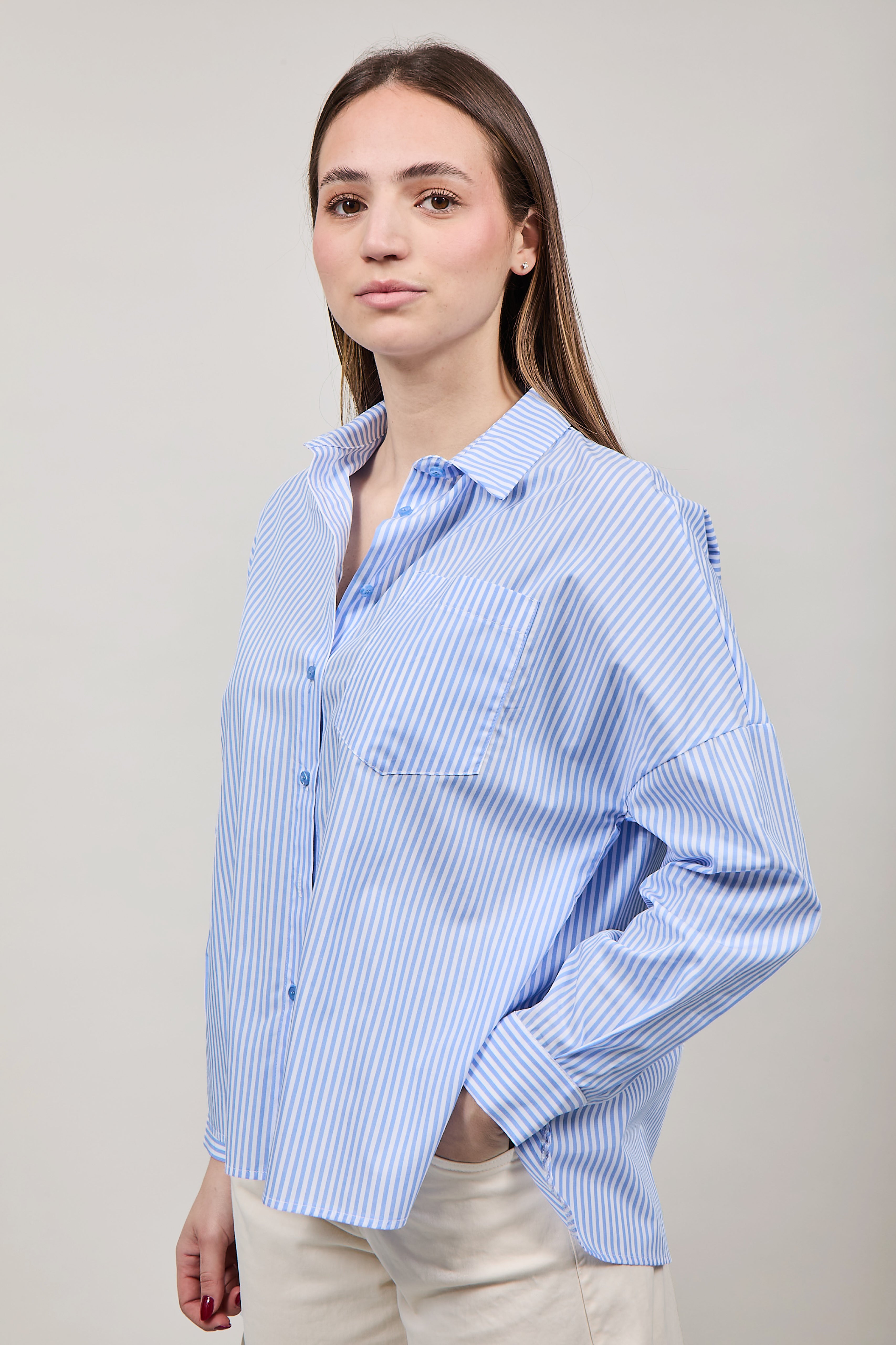 Camicia Lokita Rigata Cielo