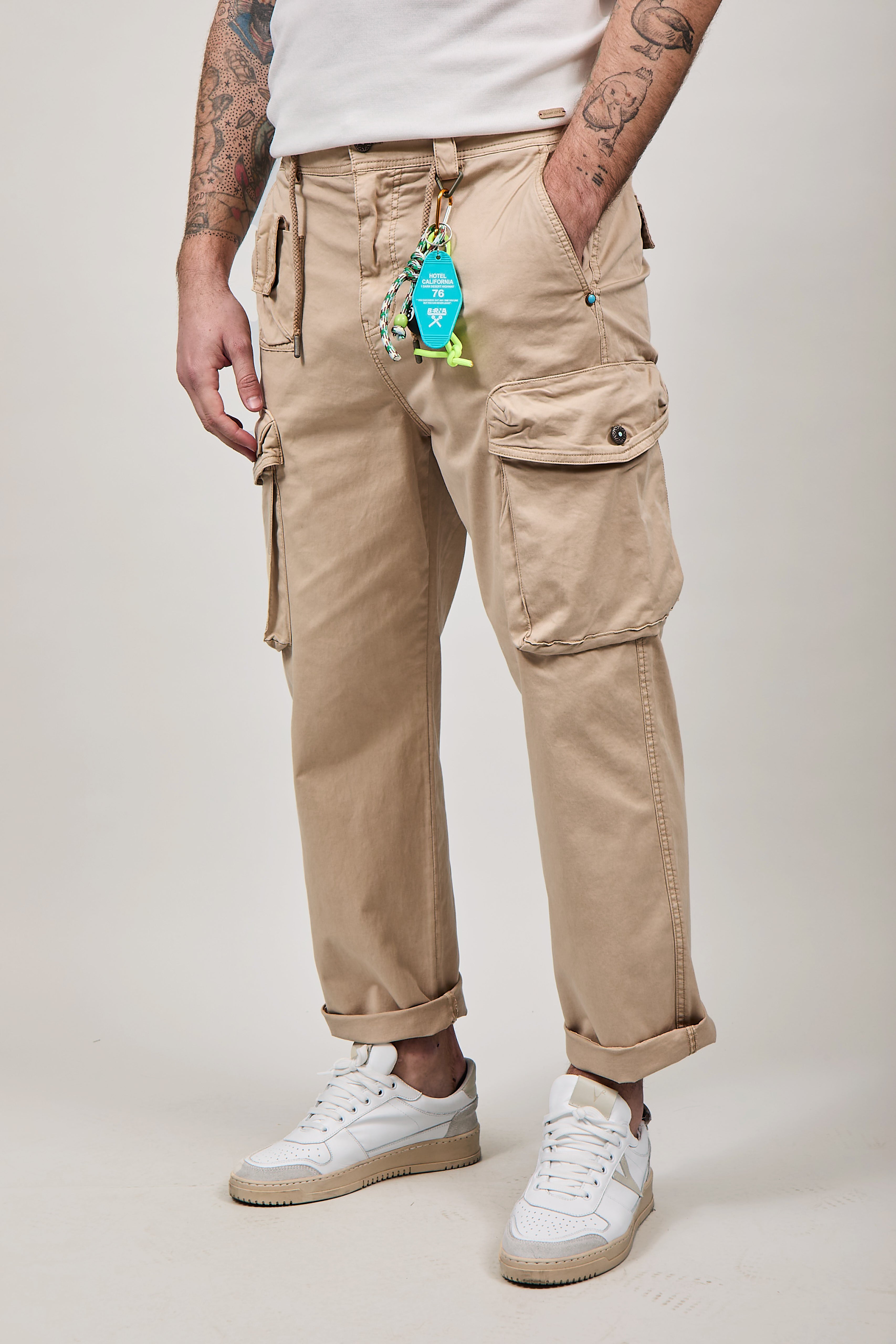 Pantalone Berna Cargo Destroy Beige