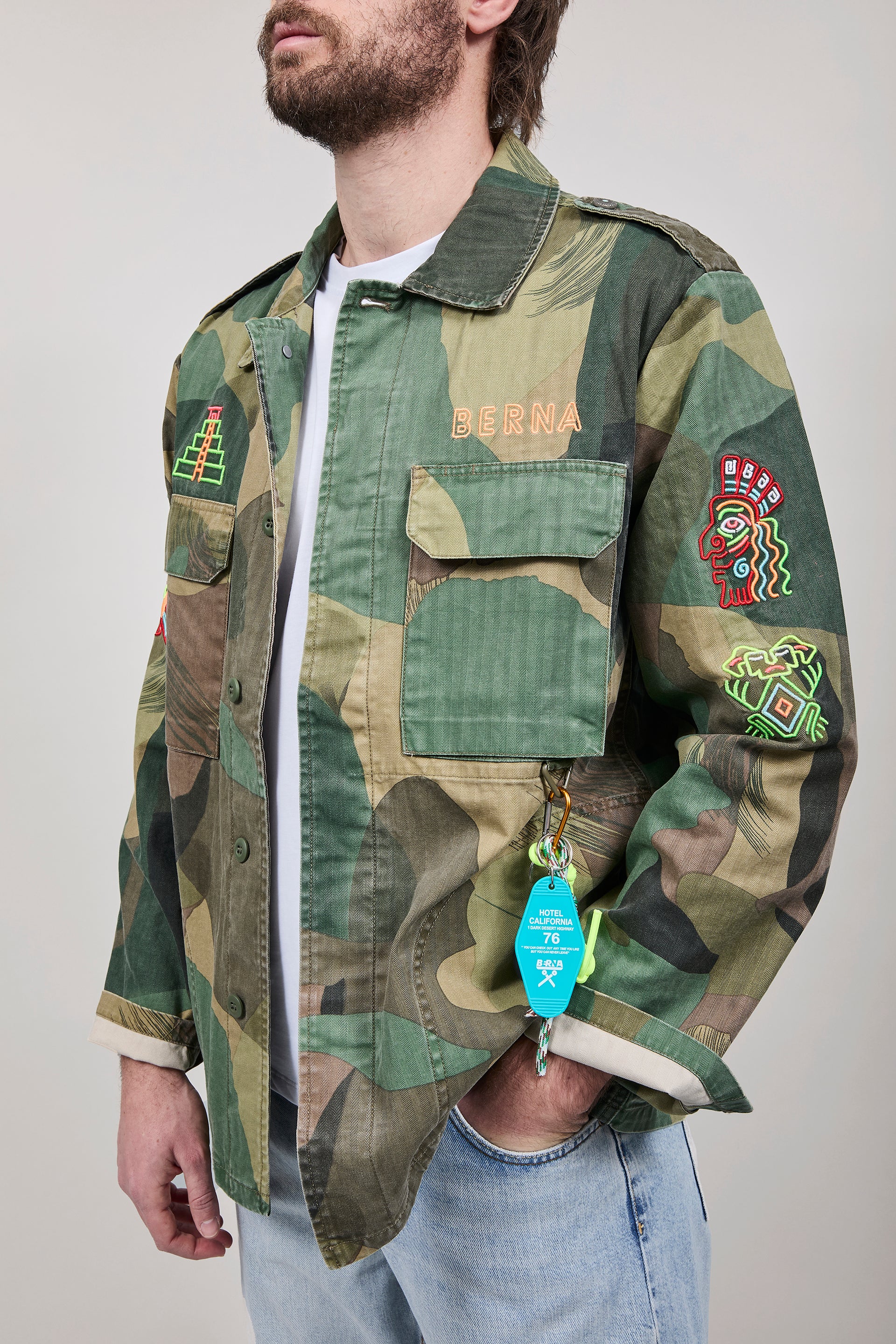 Overshirt Berna Camou Ricami Aztechi