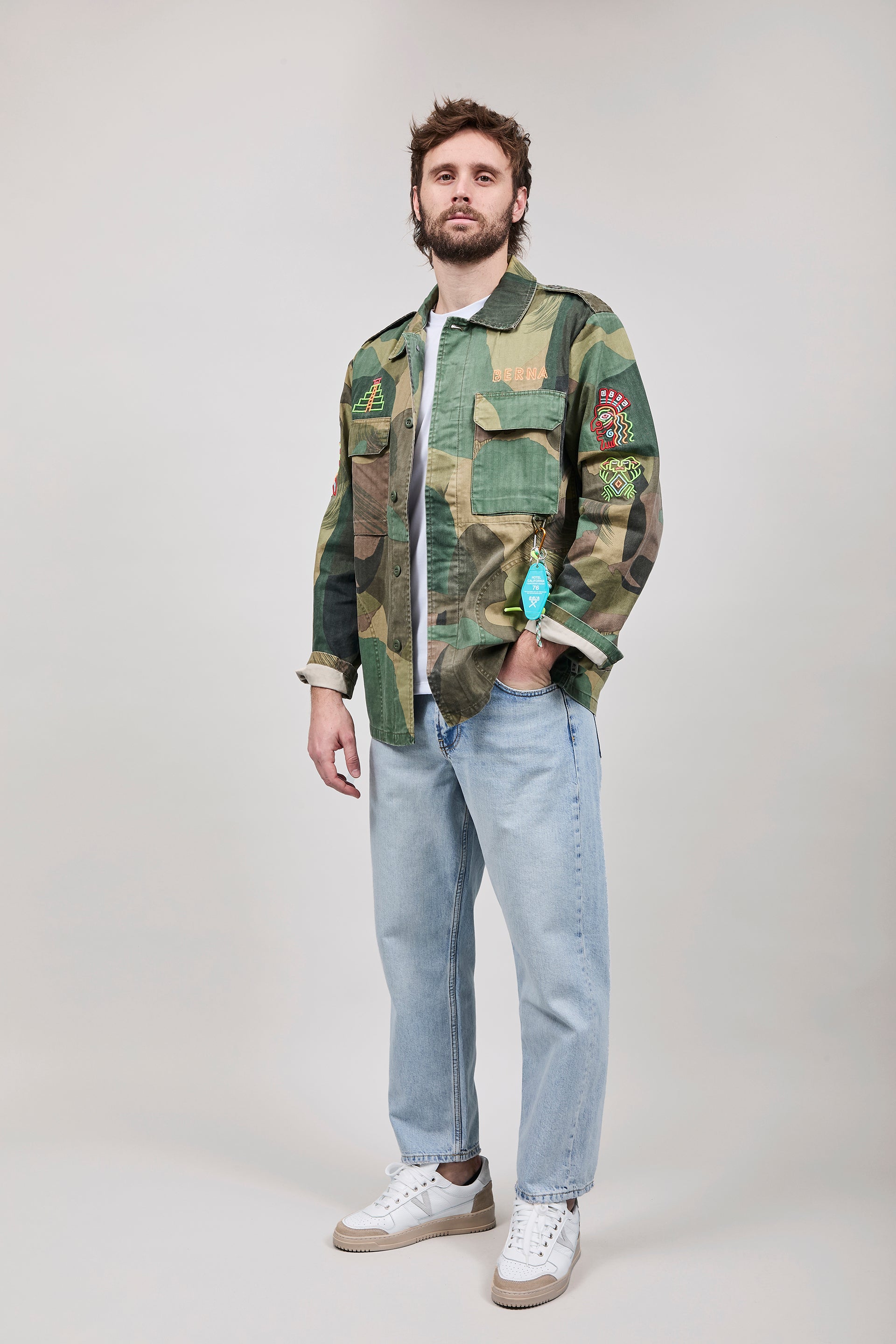 Overshirt Berna Camou Ricami Aztechi