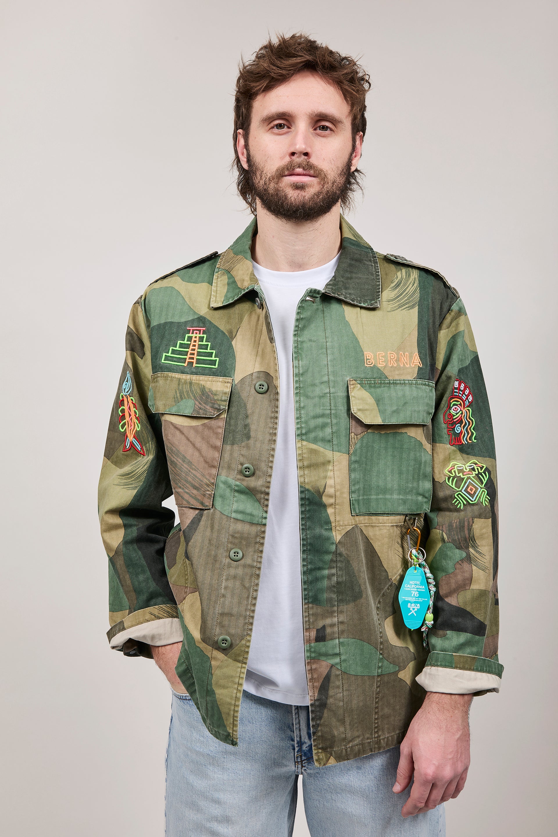 Overshirt Berna Camou Ricami Aztechi