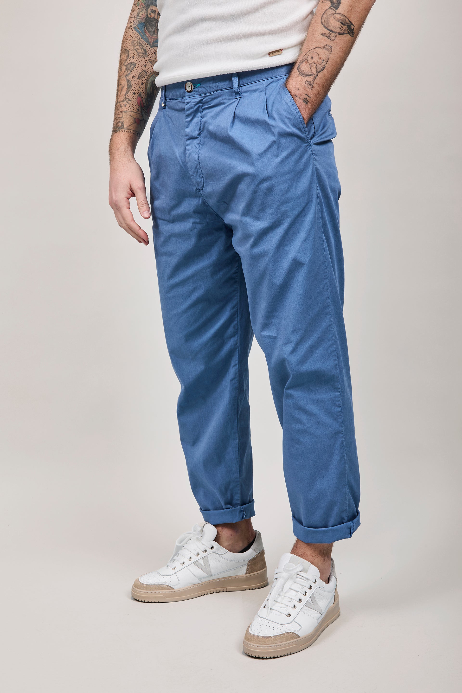 Pantalone Berna Japan Blu Ciano 96