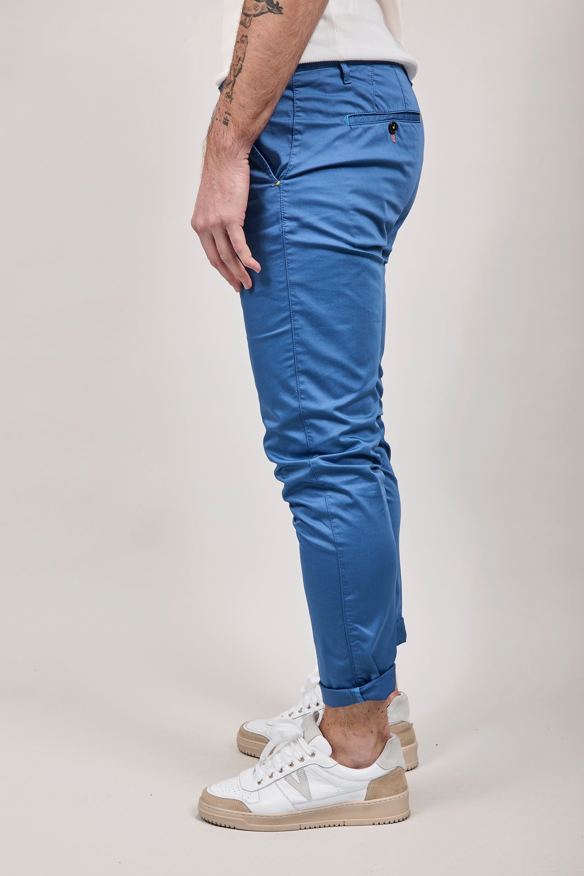 Pantalone Berna chinos Blu Ciano 39