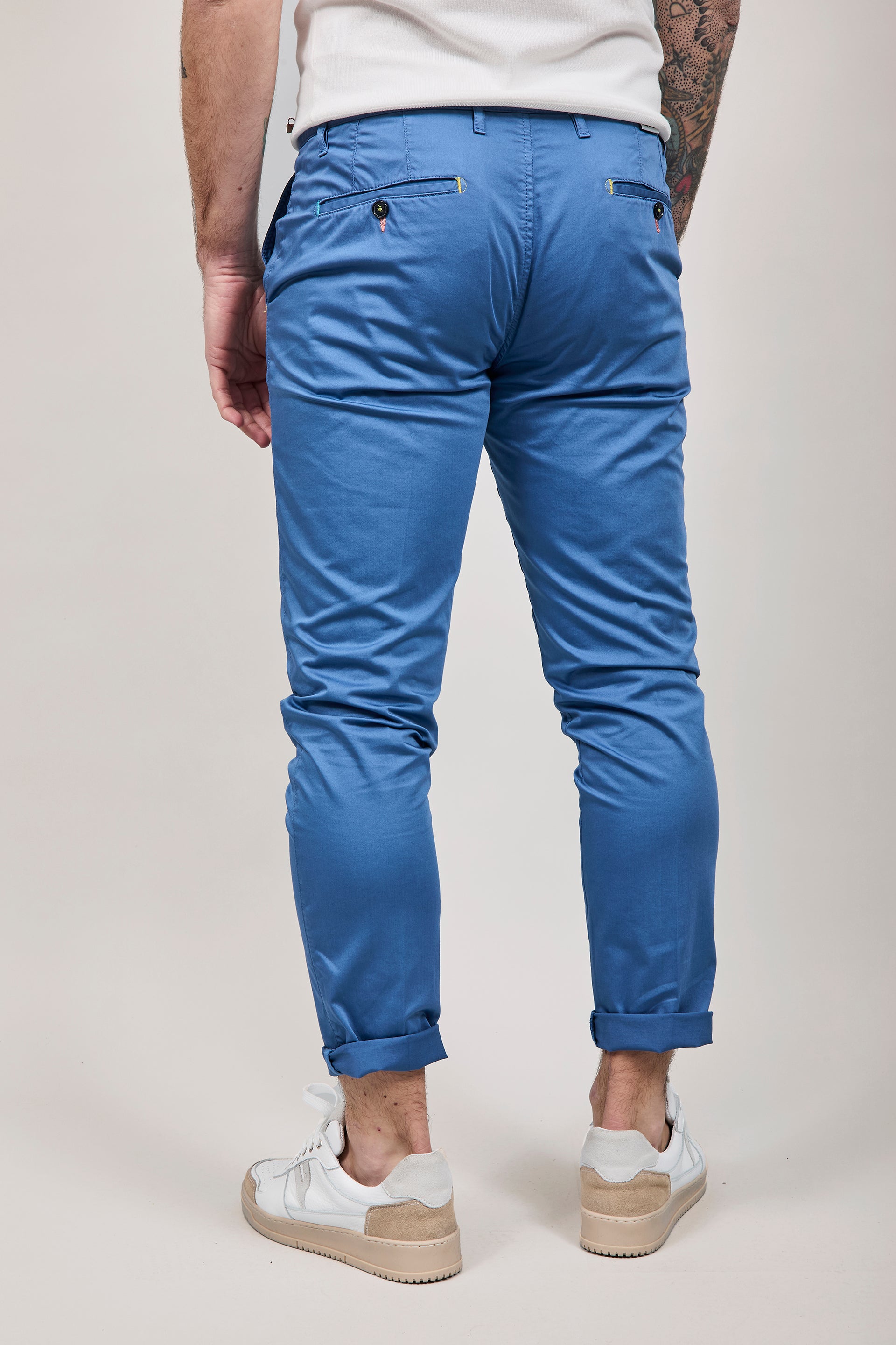 Pantalone Berna chinos Blu Ciano 39