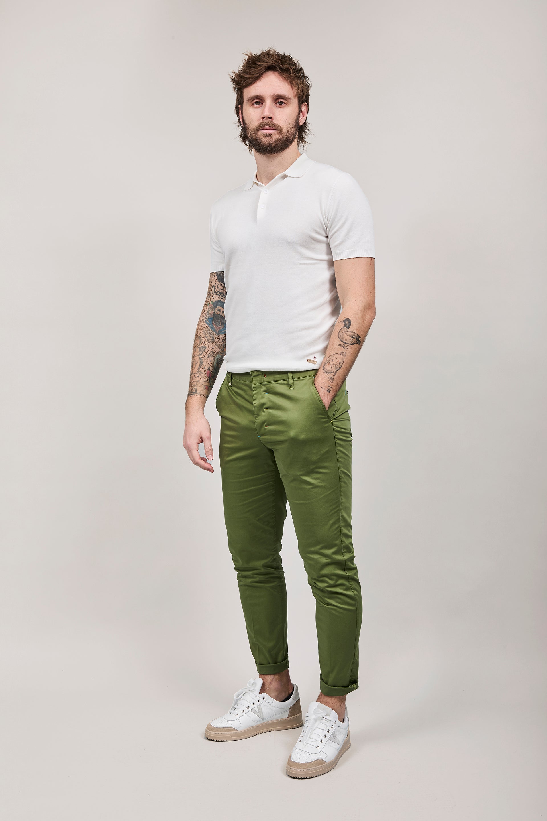 Pantalone Berna chinos Verde 39