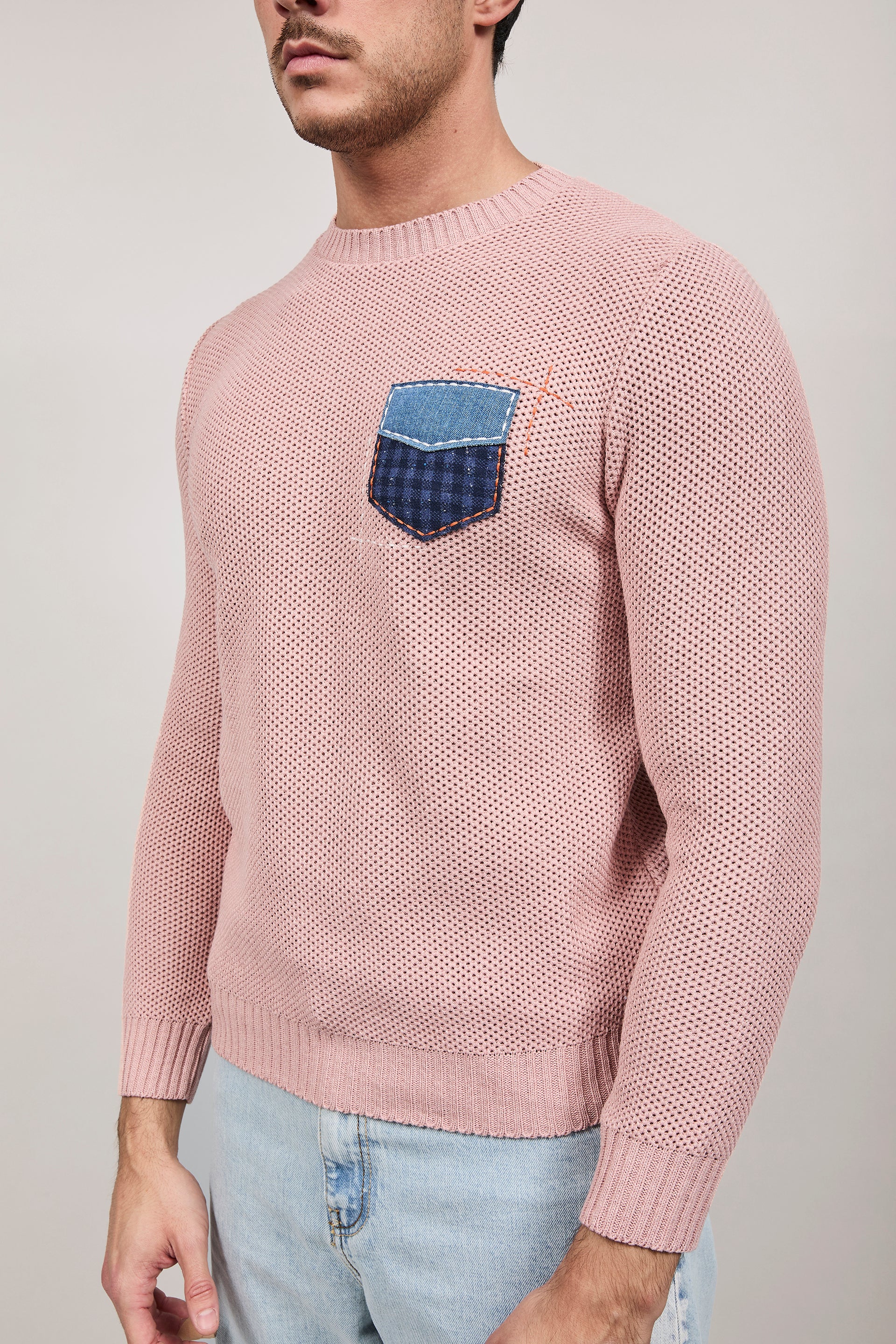 Maglioncino V2 Occhio di pernice Cipria